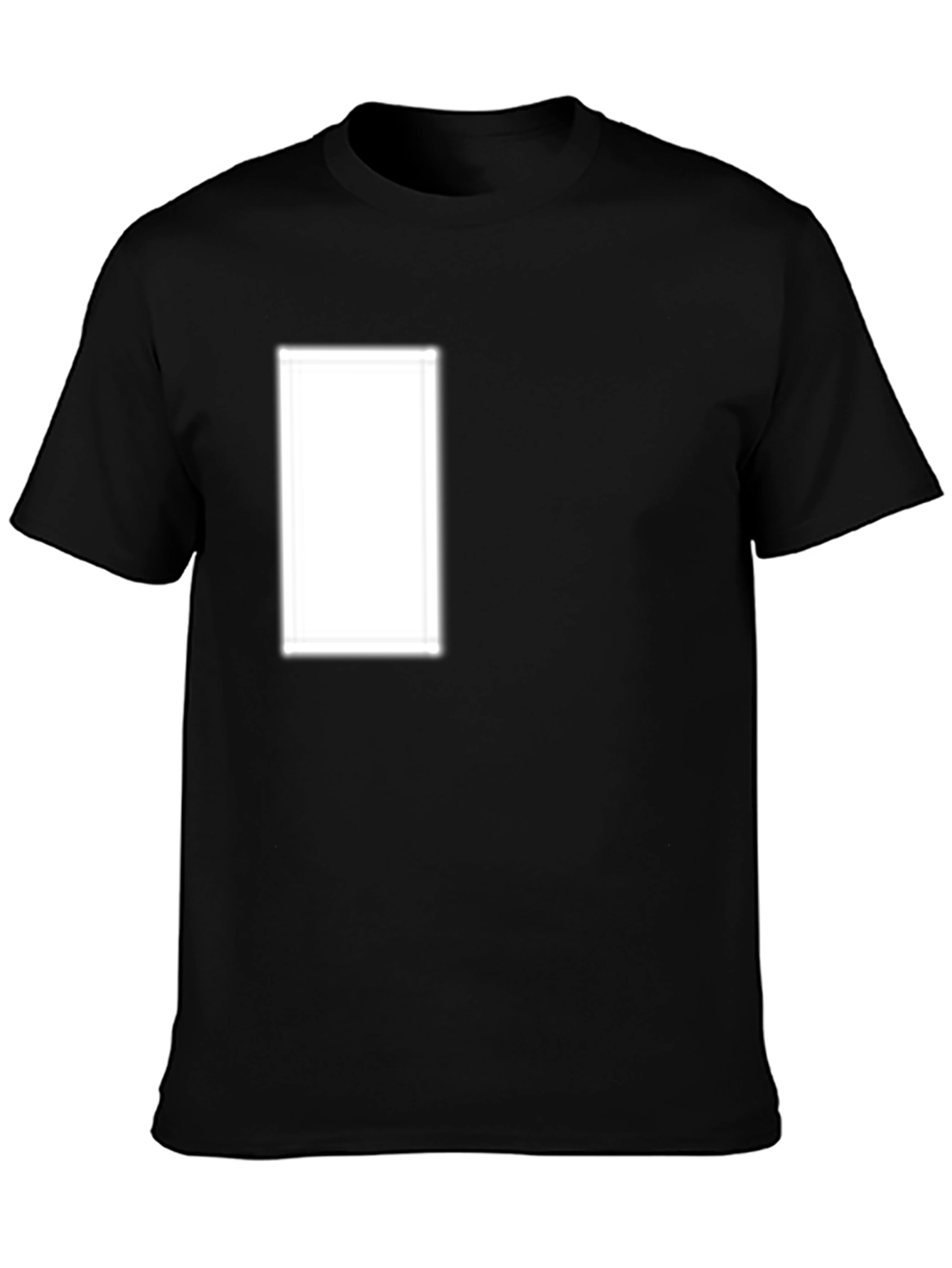 Black Crew Neck Tee with Customizable Chest Design Area