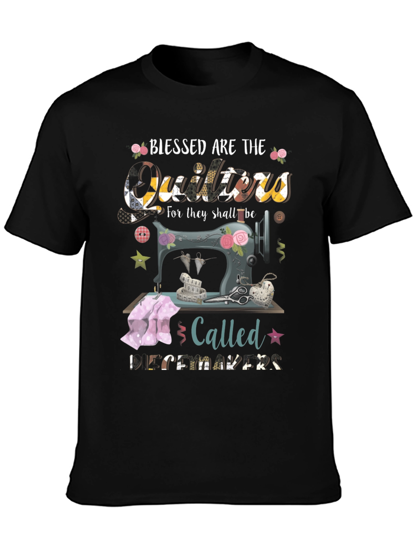 Blessed Quilters T-Shirt - Sewing Machine Design