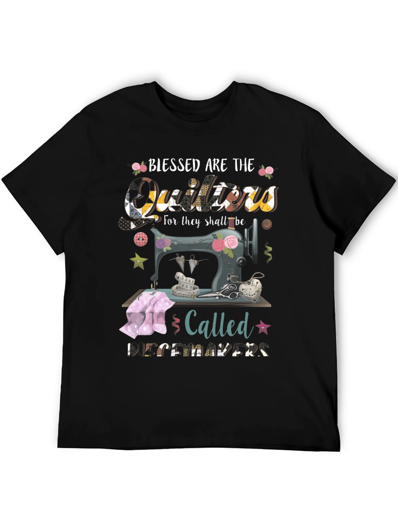 Blessed Quilters T-Shirt - Sewing Machine Design