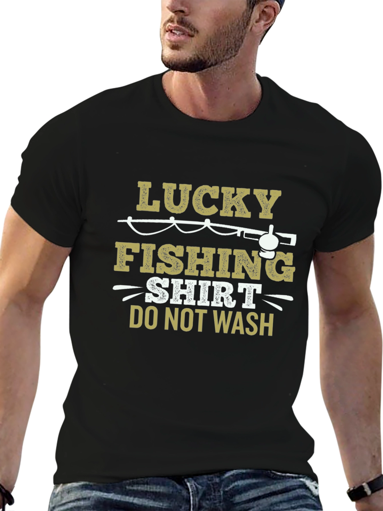 Lucky Fishing Shirt - Mens Black Tee