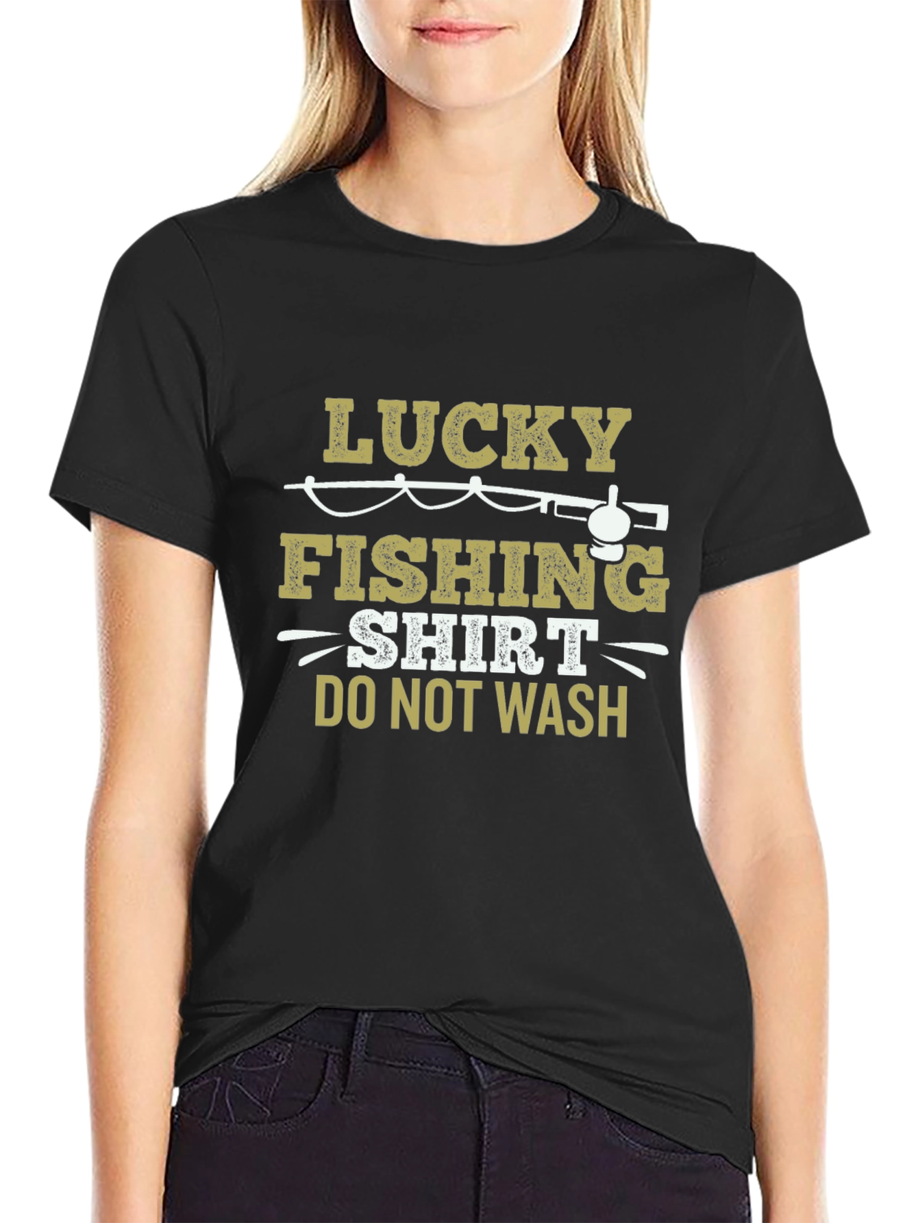 Lucky Fishing Shirt - Mens Black Tee