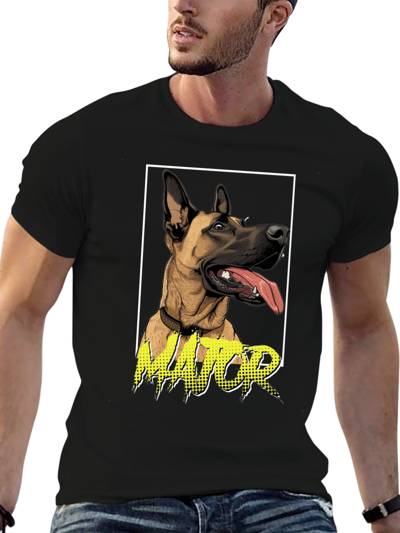 Dog Lovers Major Graphic Tee - Black