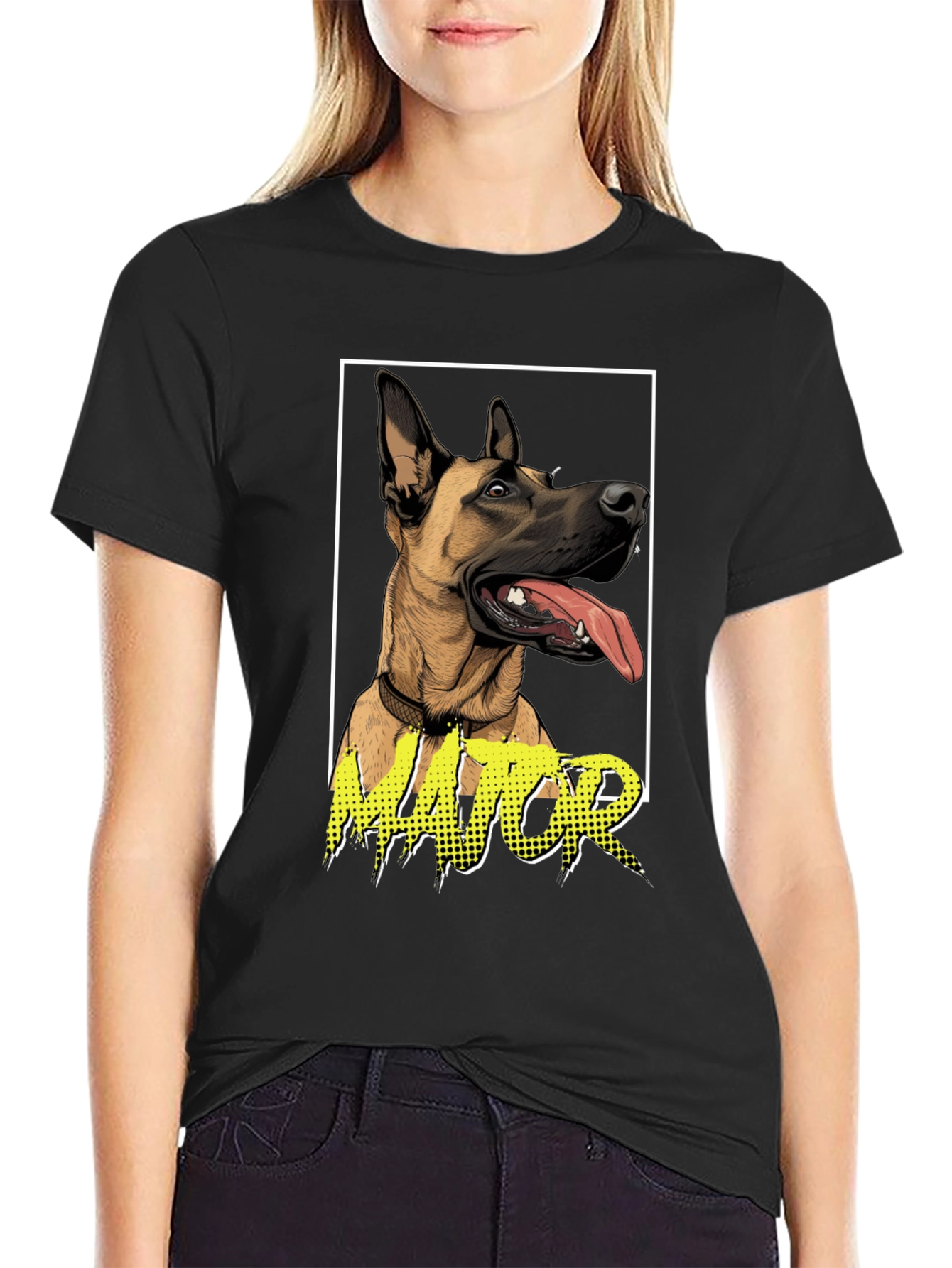 Dog Lovers Major Graphic Tee - Black