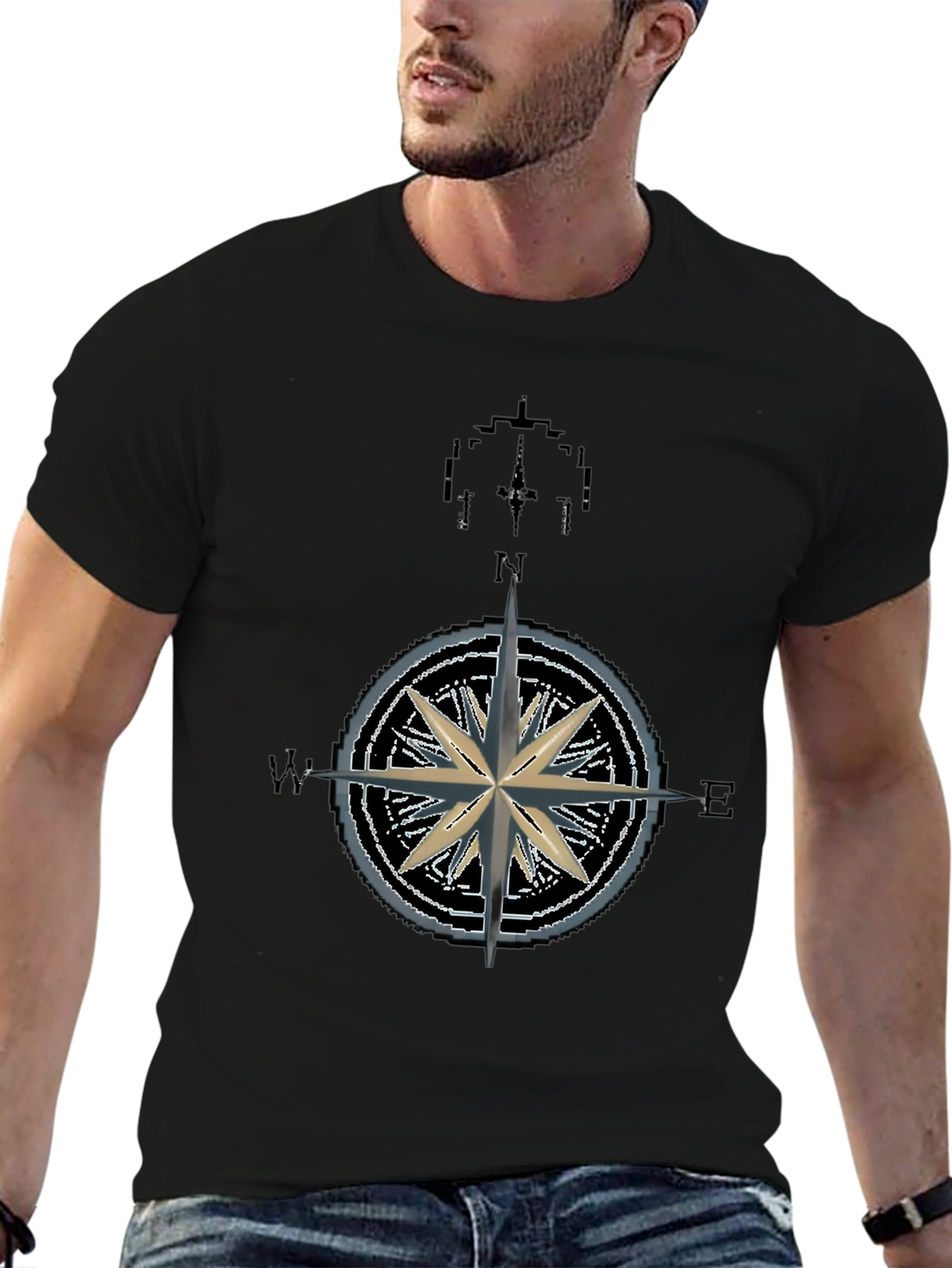 Nautical Compass Rose Graphic T-Shirt - Mens