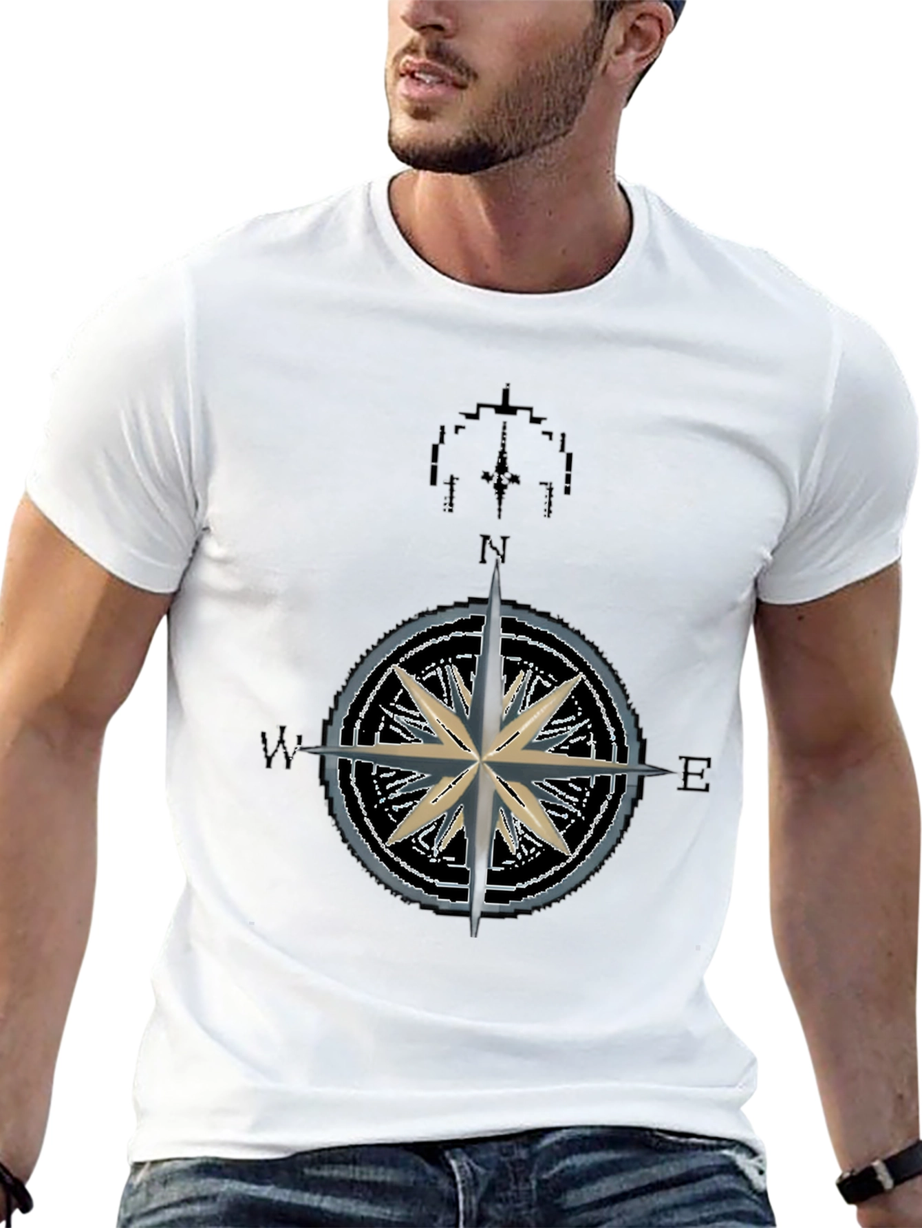 Nautical Compass Rose Graphic T-Shirt - Mens