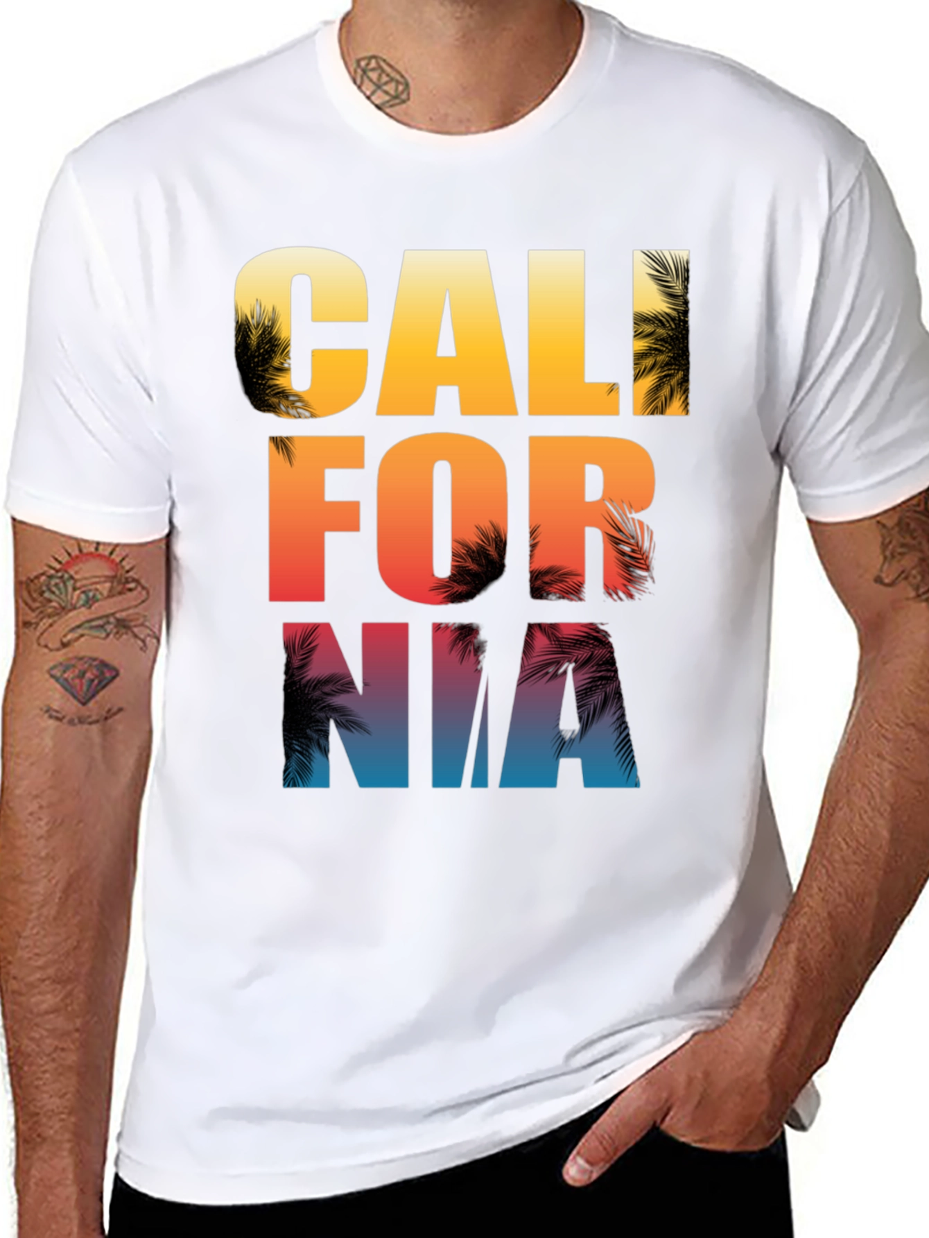 California Palm Tree Graphic Print T-Shirt