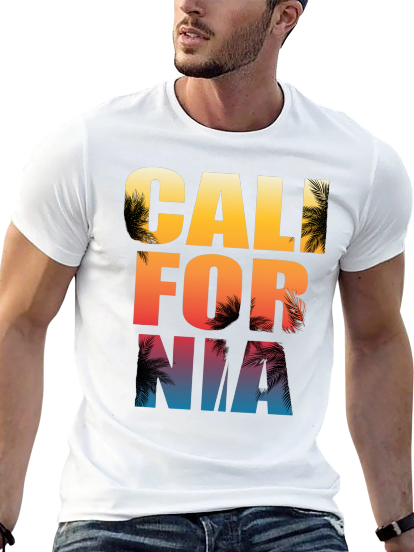 California Palm Tree Graphic Print T-Shirt