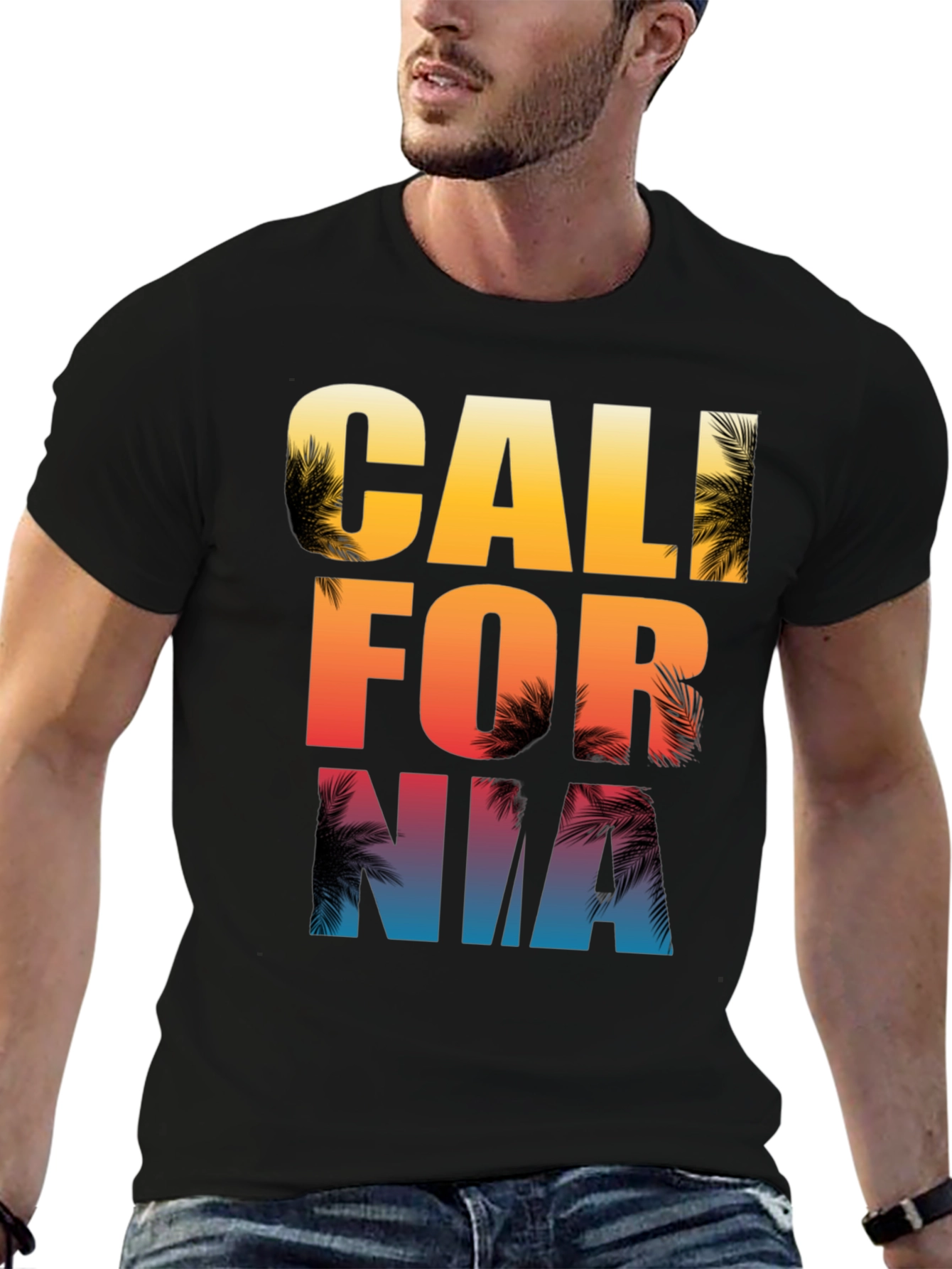 California Palm Tree Graphic Print T-Shirt