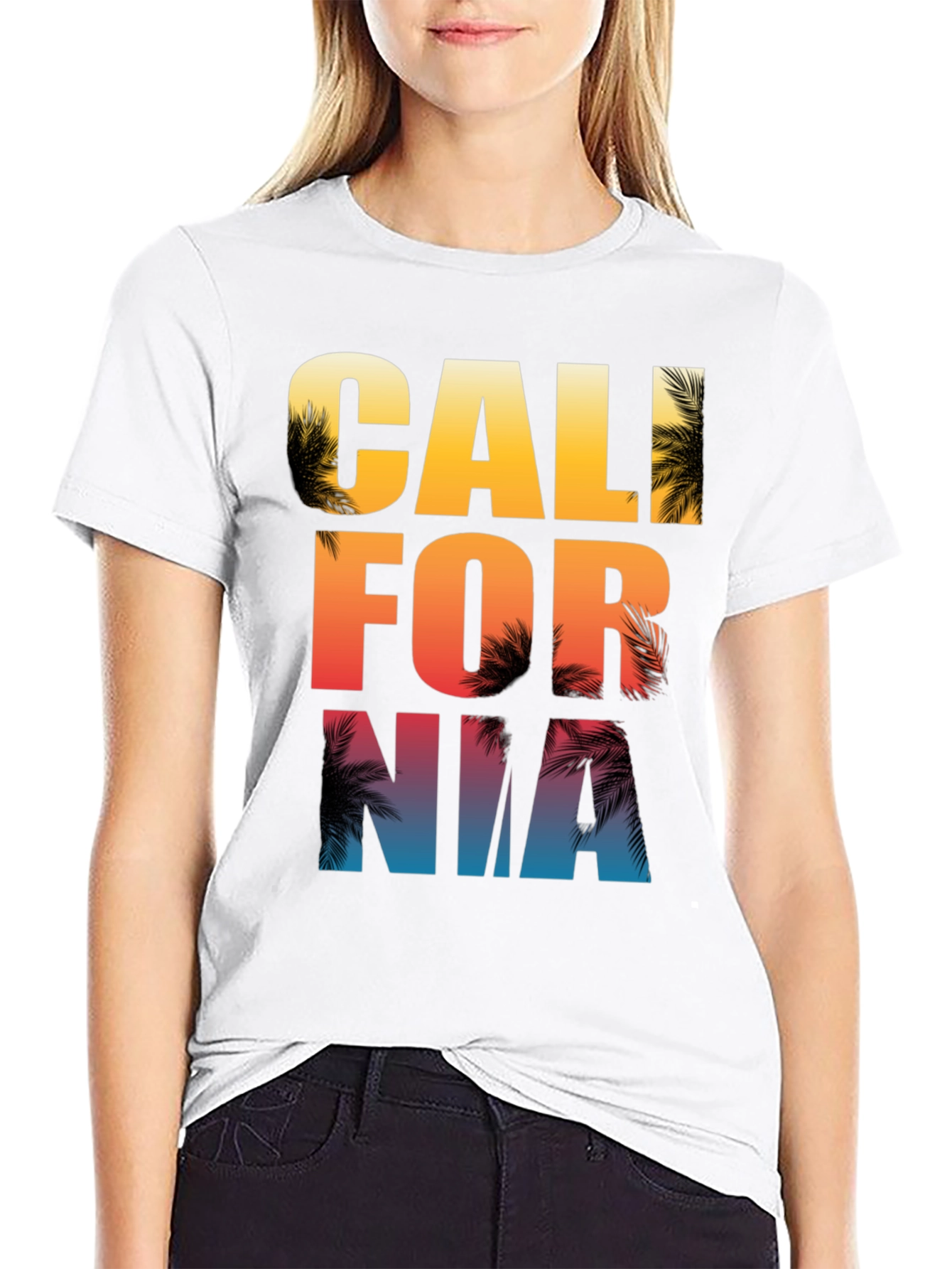 California Palm Tree Graphic Print T-Shirt