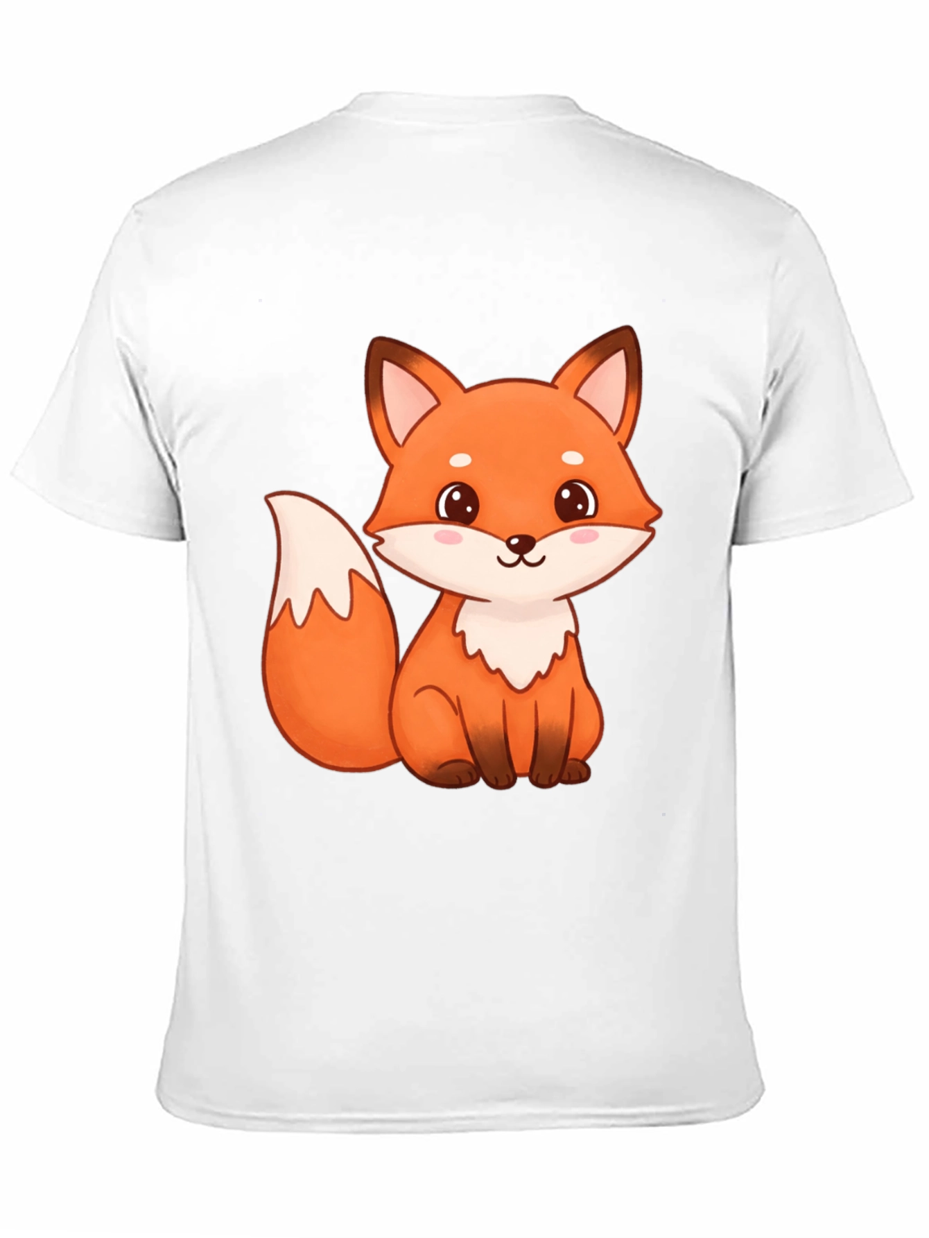 Cute Fox Graphic Print Black T-Shirt