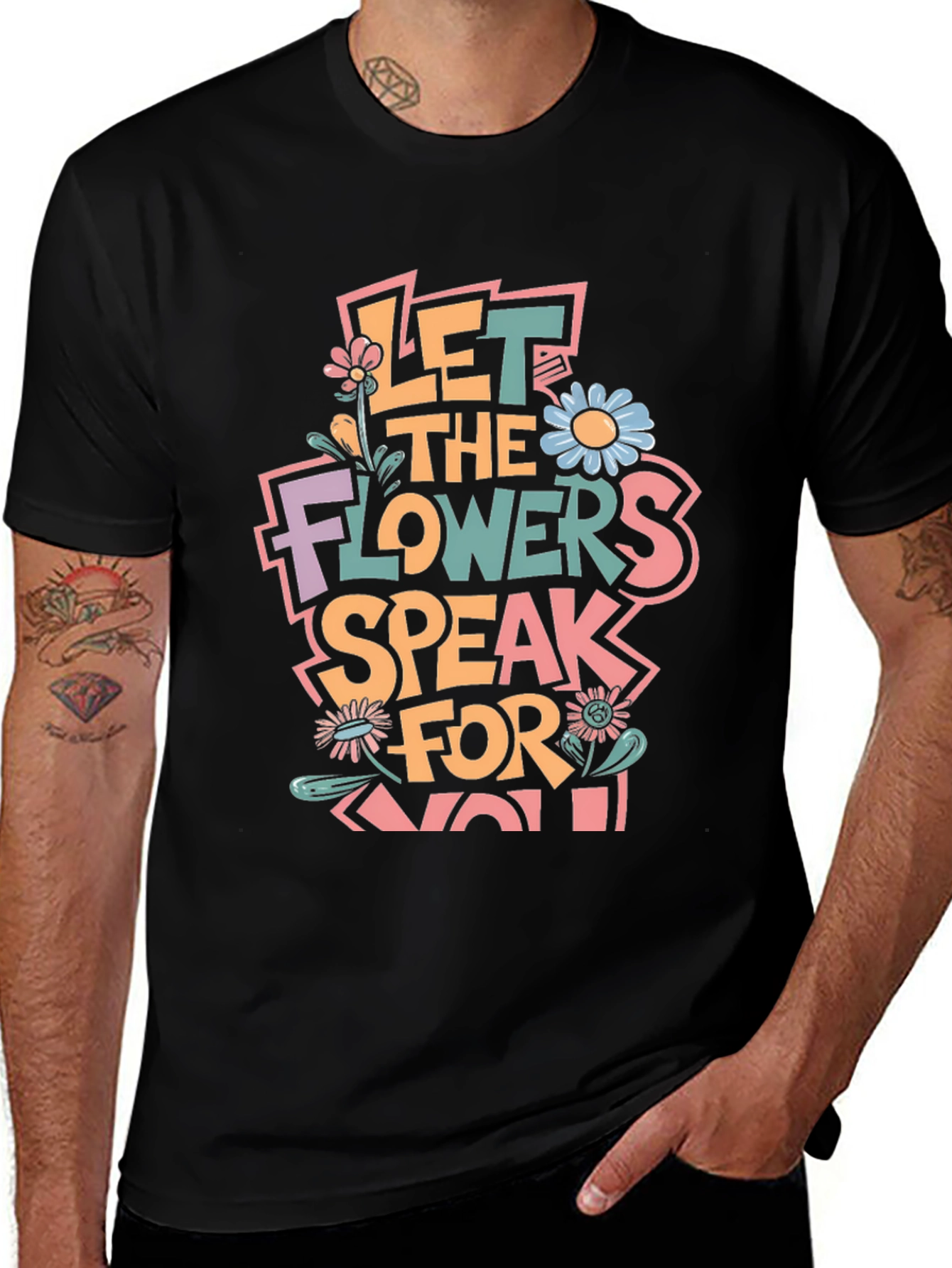 Floral Expression Tee - Let The Flowers Speak!