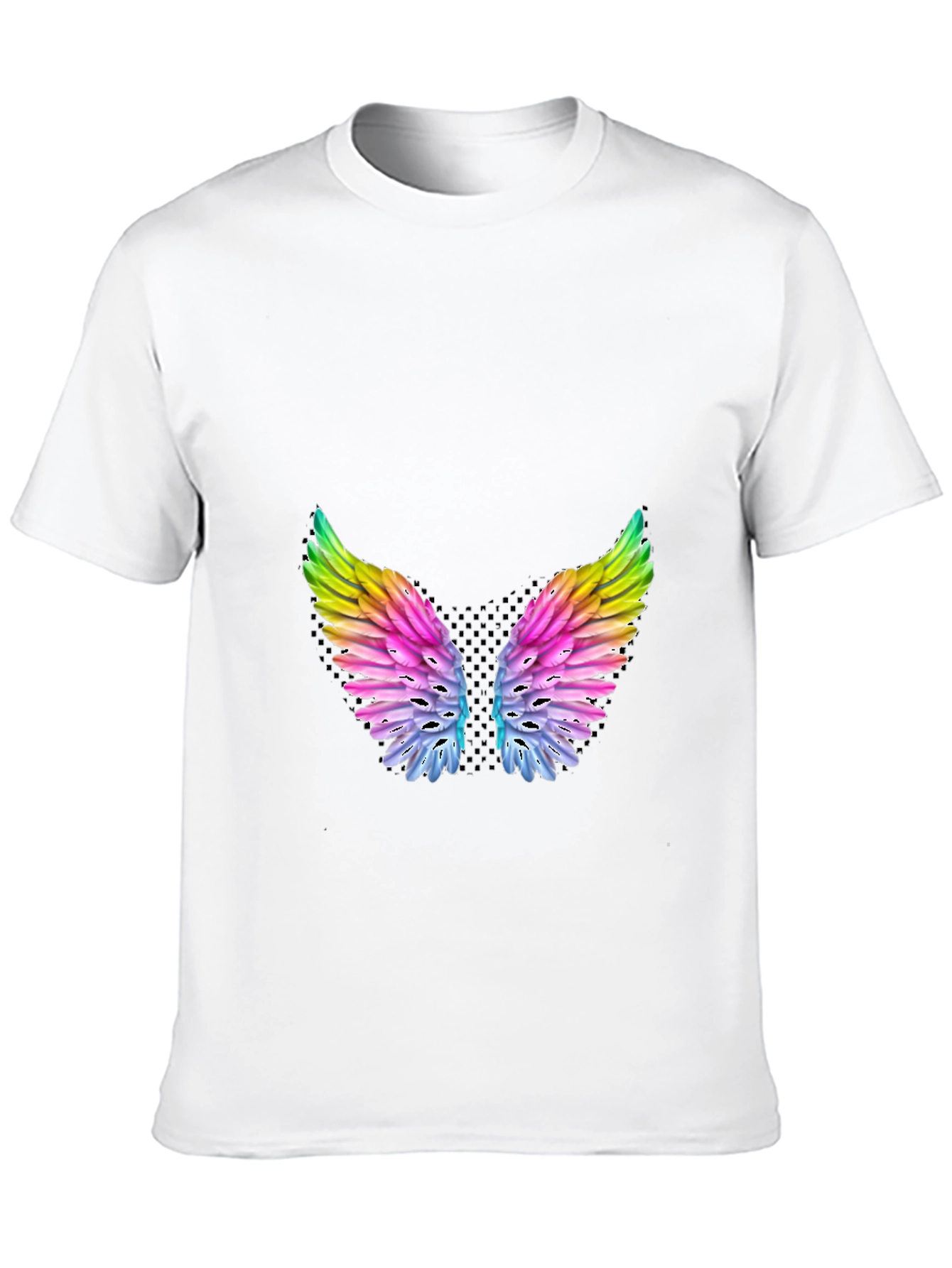 Rainbow Wings Graphic Black T-Shirt