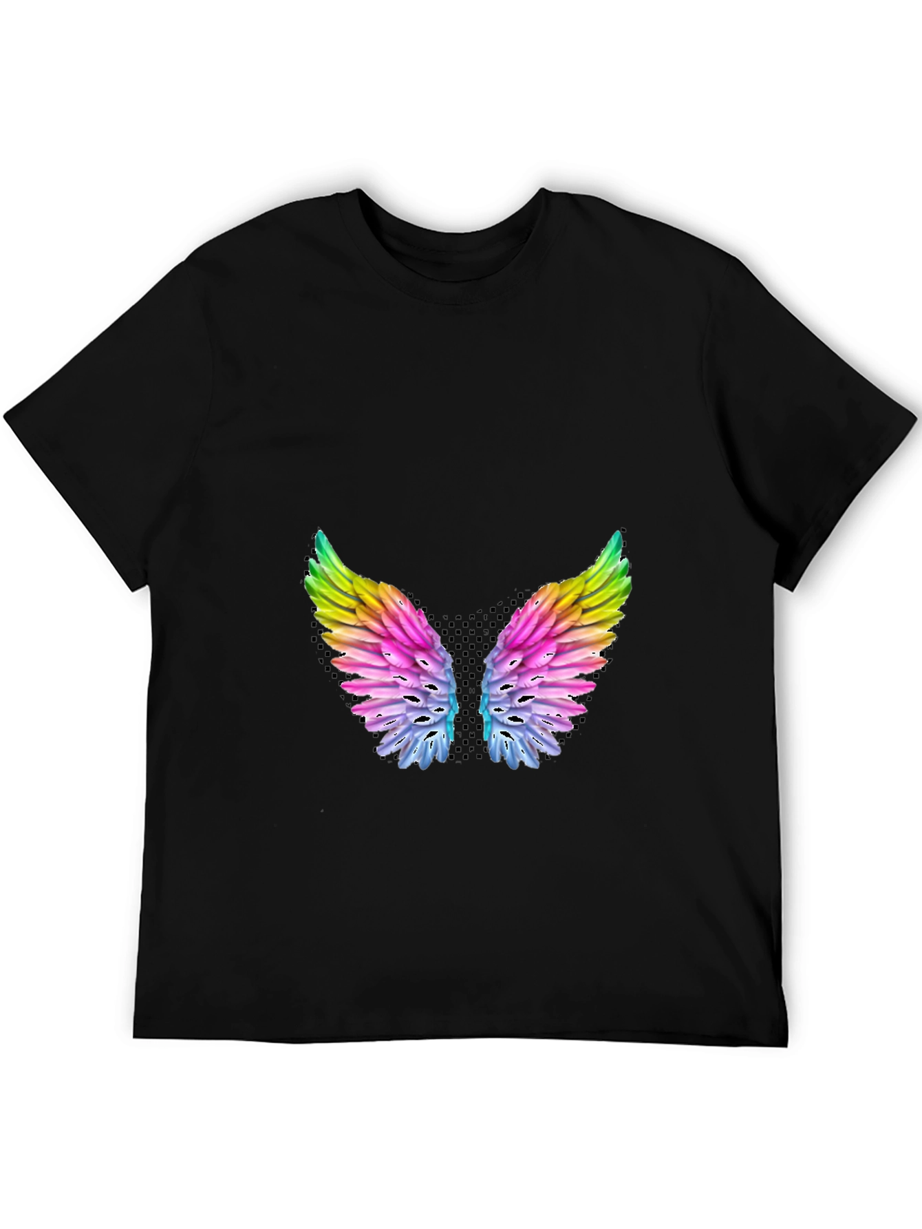 Rainbow Wings Graphic Black T-Shirt