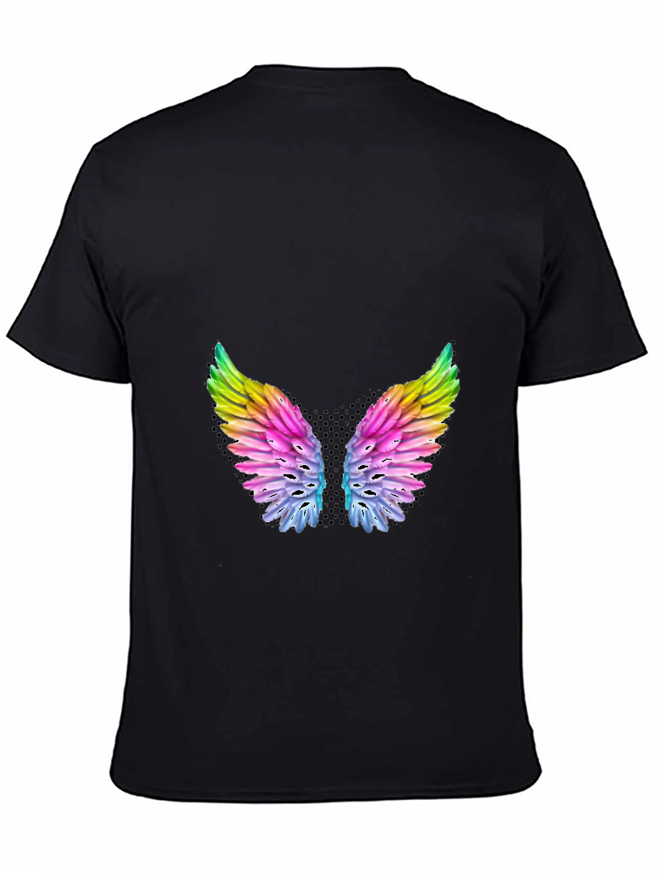 Rainbow Wings Graphic Black T-Shirt