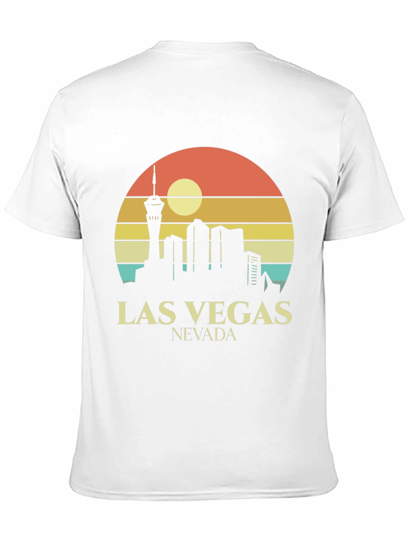 Las Vegas Skyline T-Shirt Retro Style Black Tee