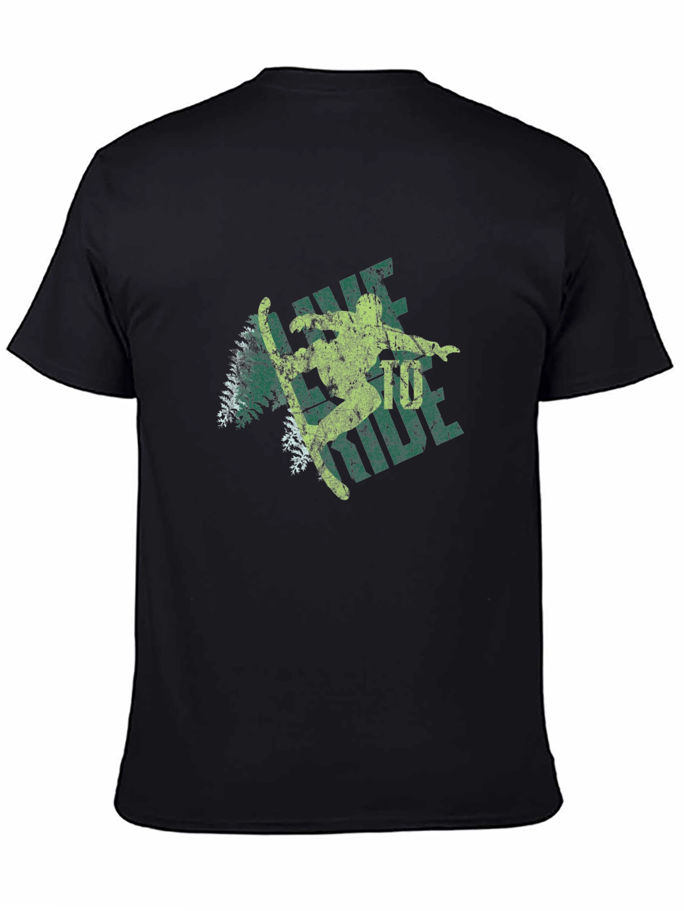 Retro Skier Graphic Tee - Black Cotton Blend