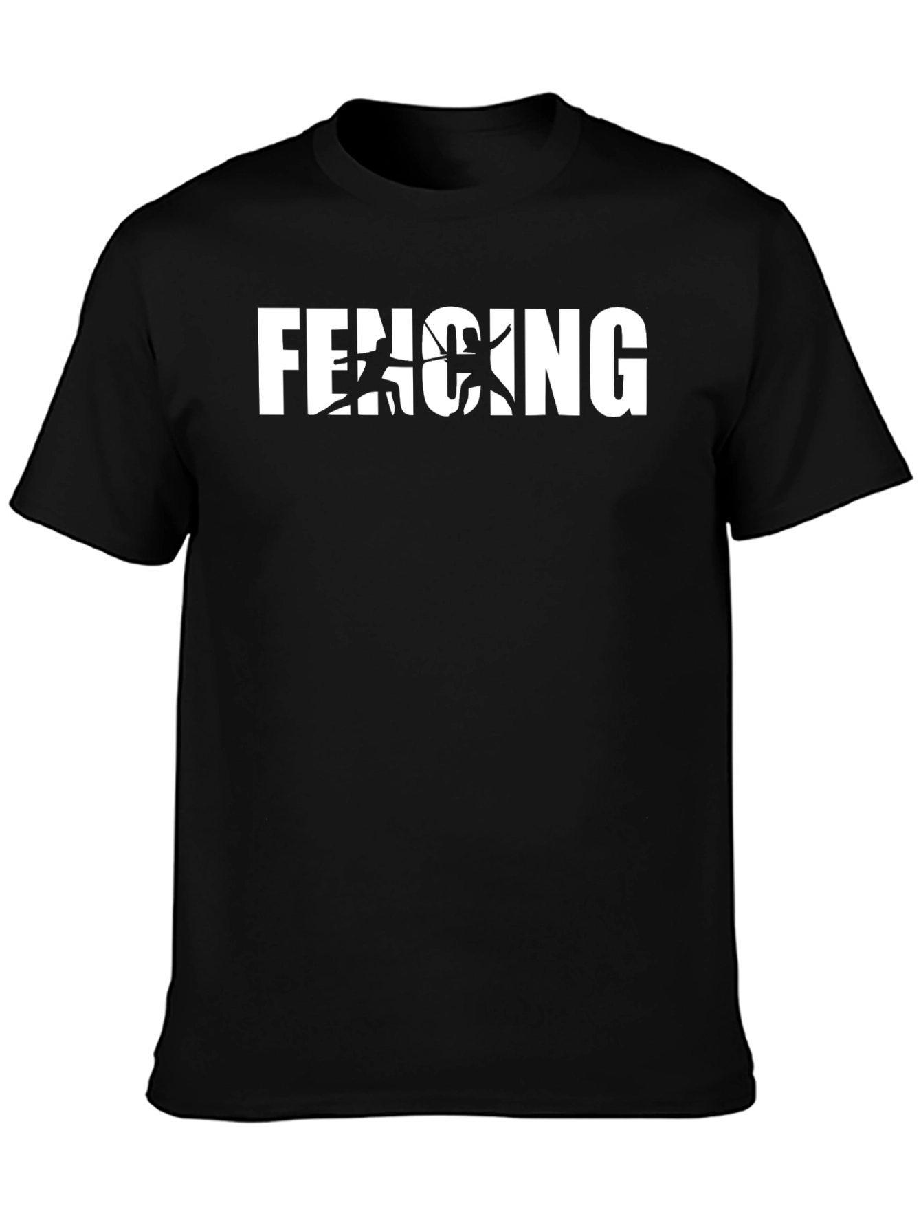 Fencing Graphic Black T-Shirt