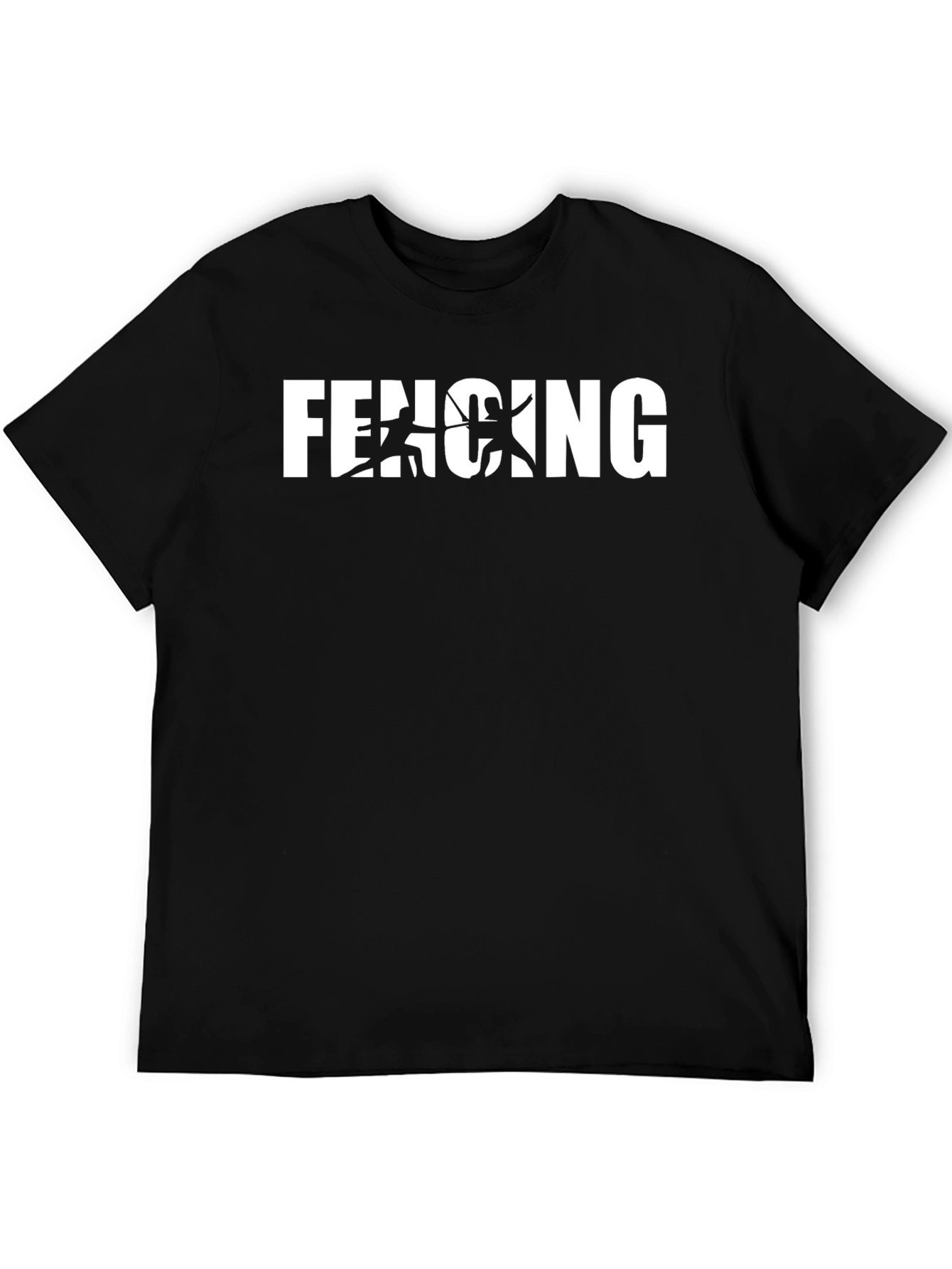 Fencing Graphic Black T-Shirt