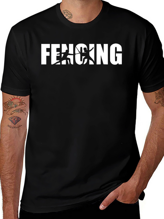 Fencing Graphic Black T-Shirt