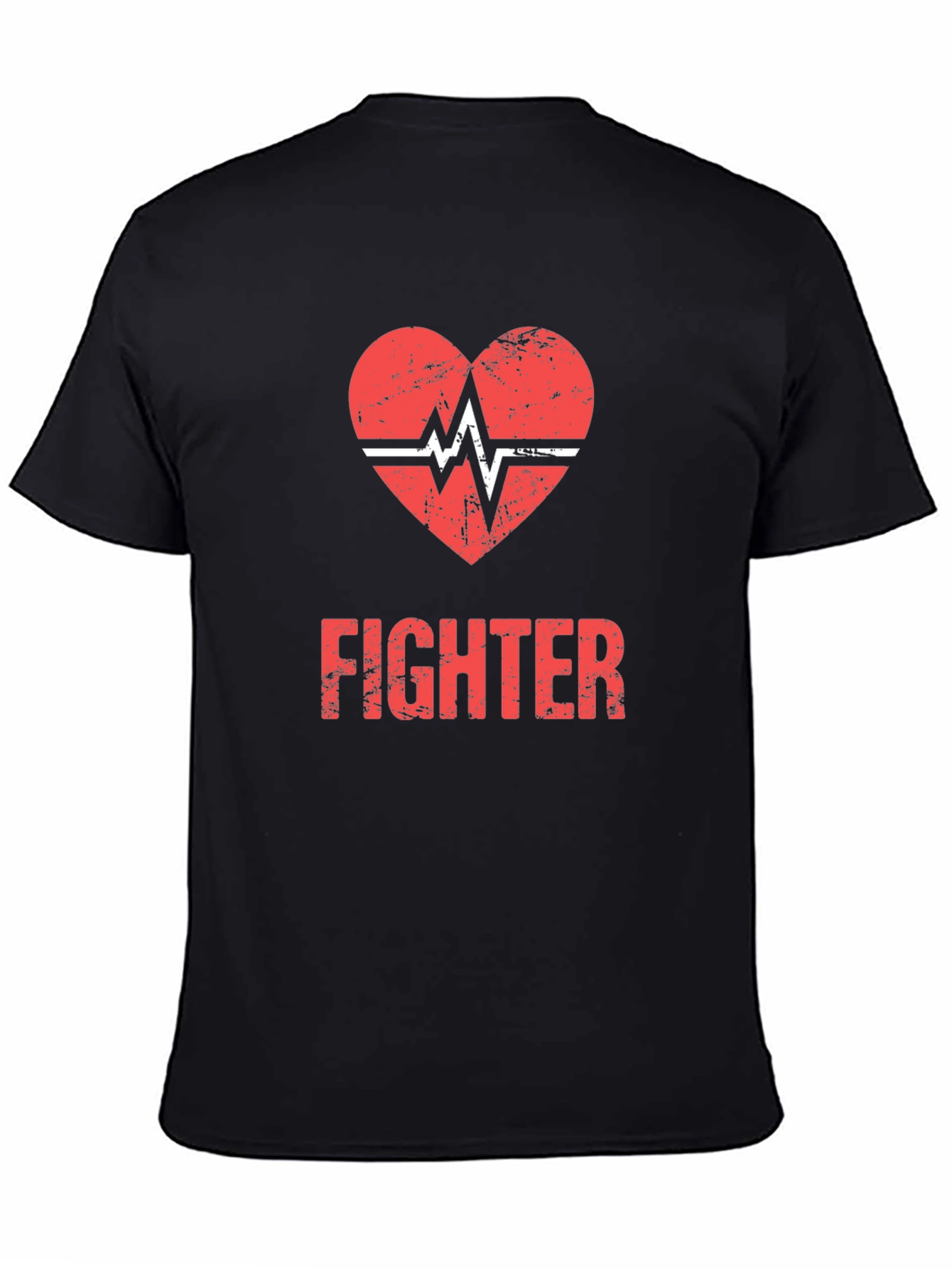 Fighter Heartbeat Graphic Tee - Stylish & Strong