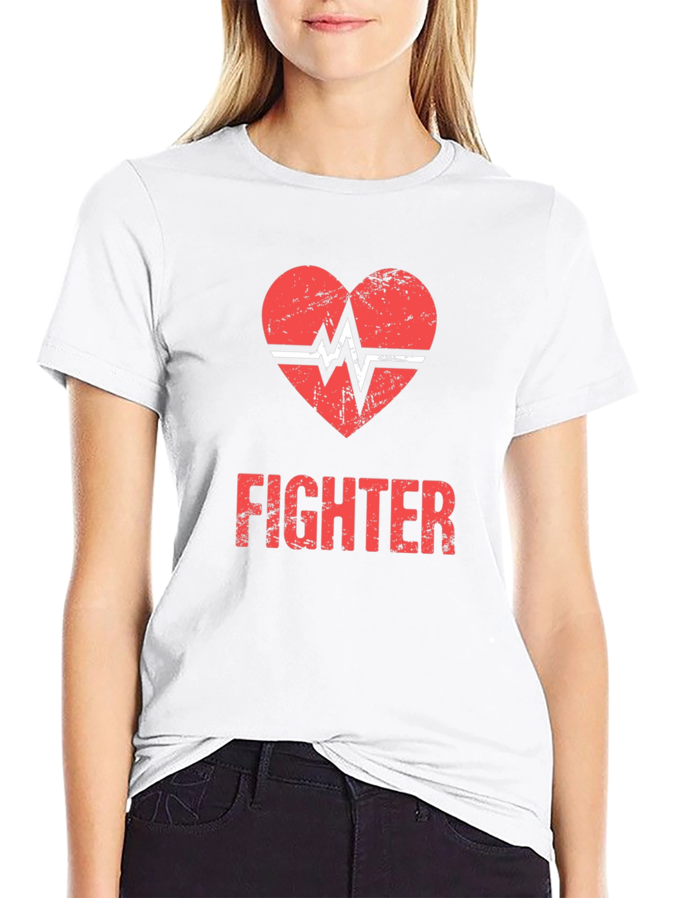 Fighter Heartbeat Graphic Tee - Stylish & Strong