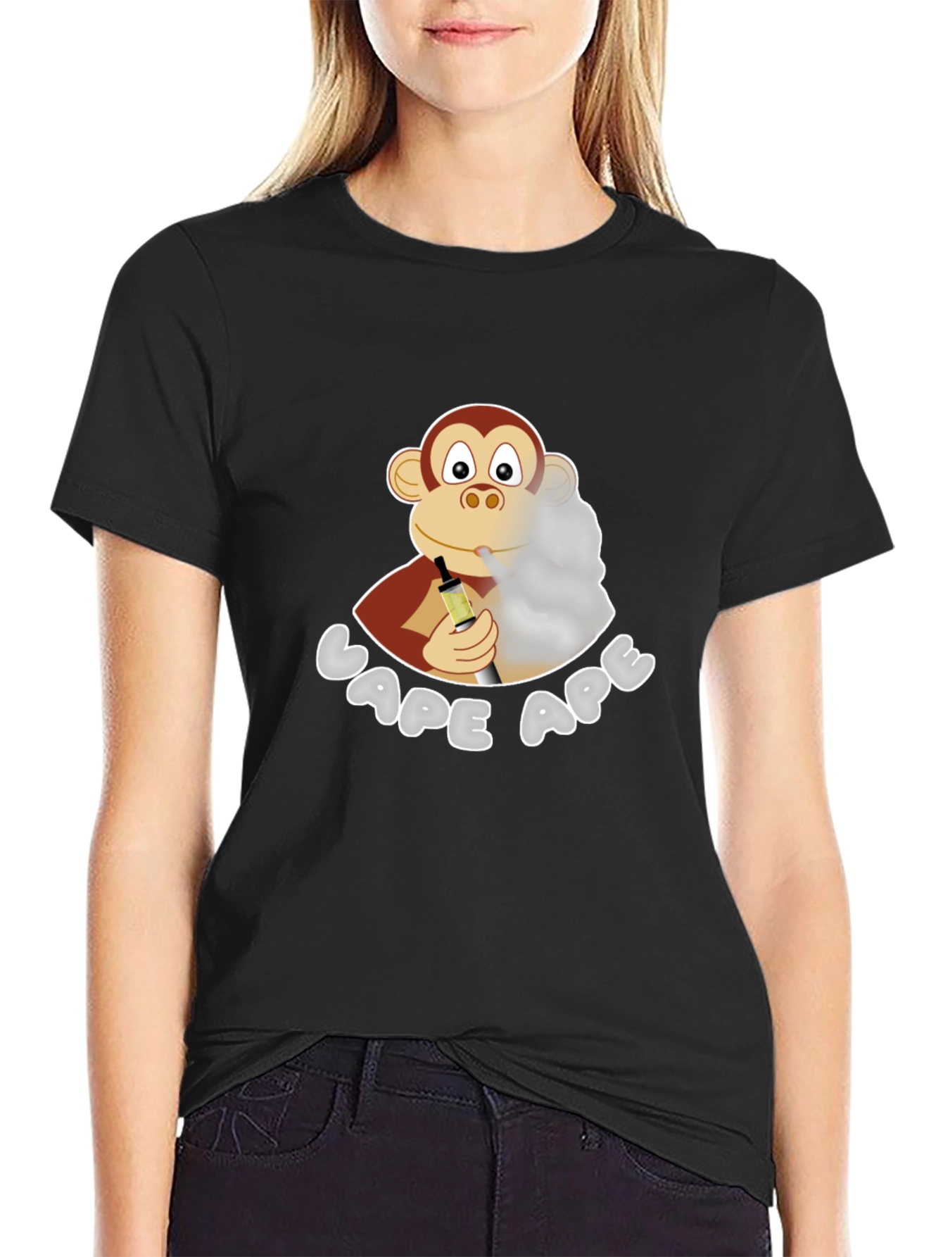Vape Ape T-Shirt - Novelty Cartoon Monkey Design