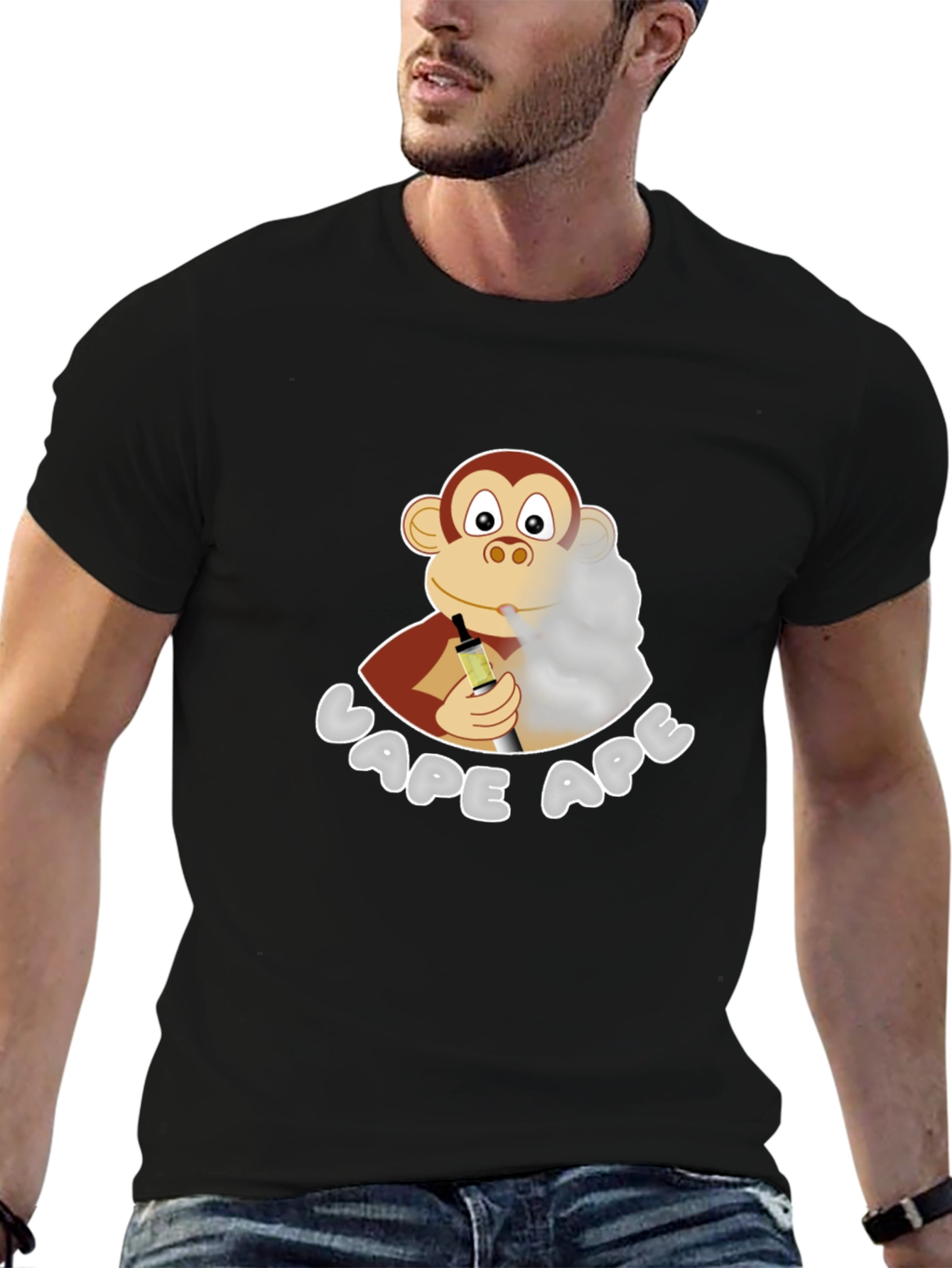 Vape Ape T-Shirt - Novelty Cartoon Monkey Design