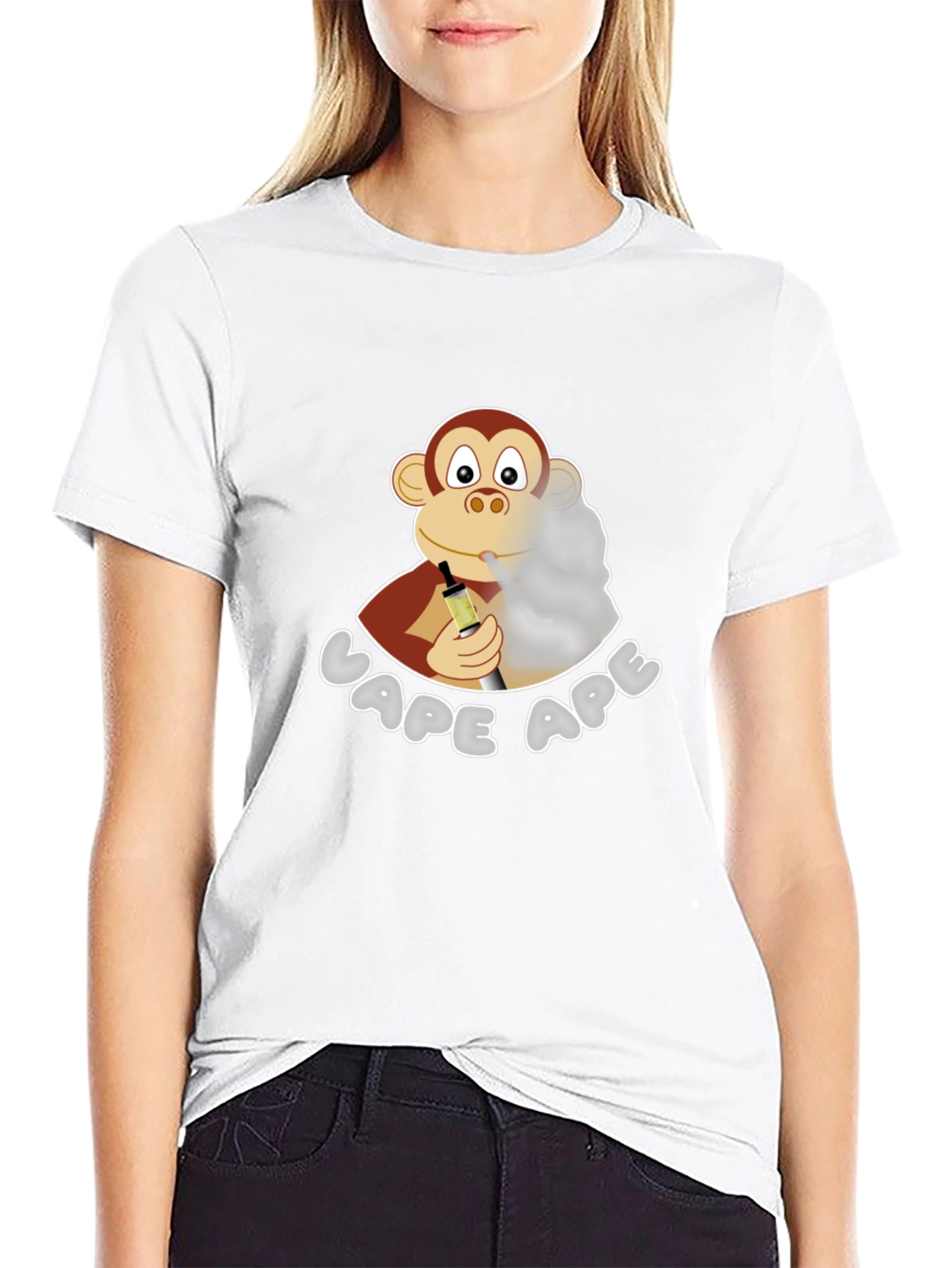 Vape Ape T-Shirt - Novelty Cartoon Monkey Design