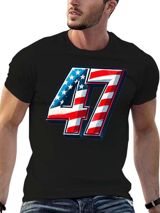 Patriotic Number 47 T-Shirt - Americana Graphic Tee