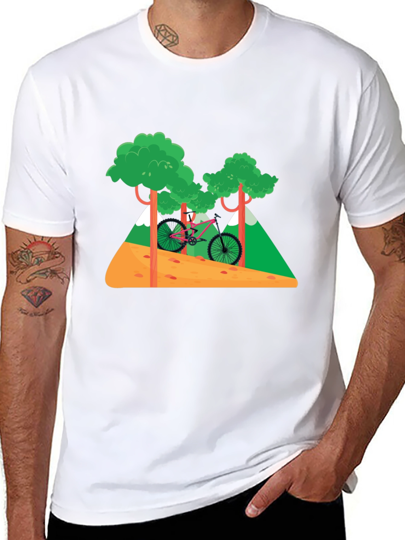 Mountain Bike Graphic T-Shirt - Nature Adventure Tee