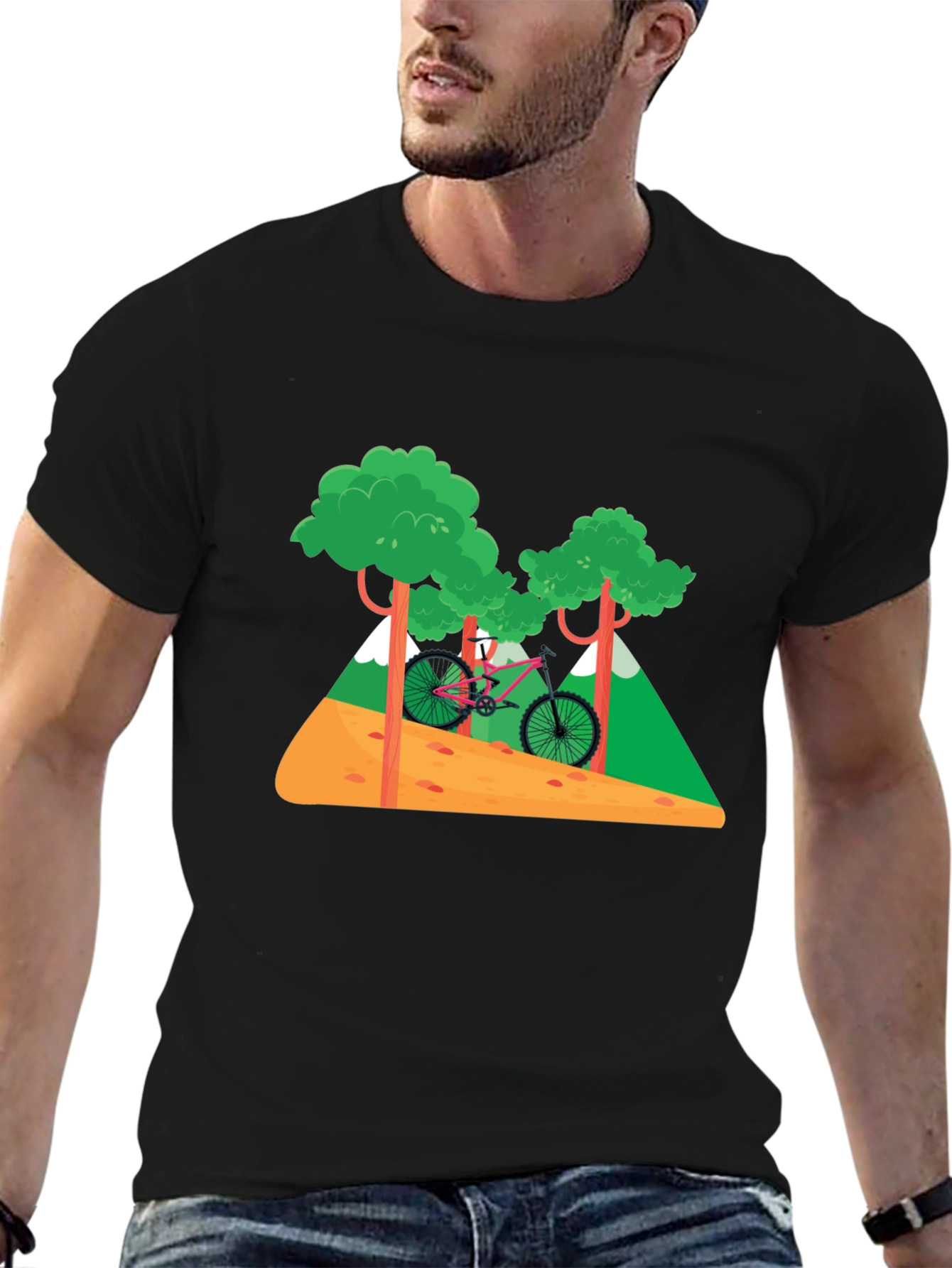 Mountain Bike Graphic T-Shirt - Nature Adventure Tee