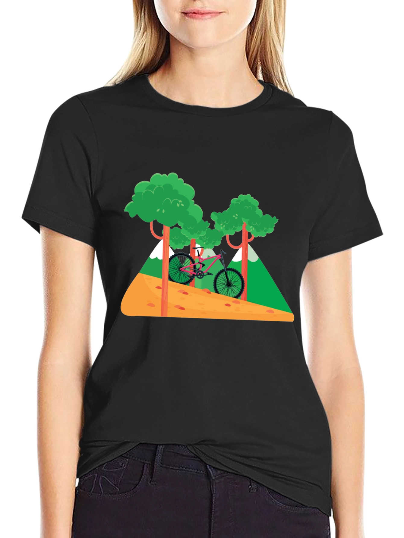 Mountain Bike Graphic T-Shirt - Nature Adventure Tee