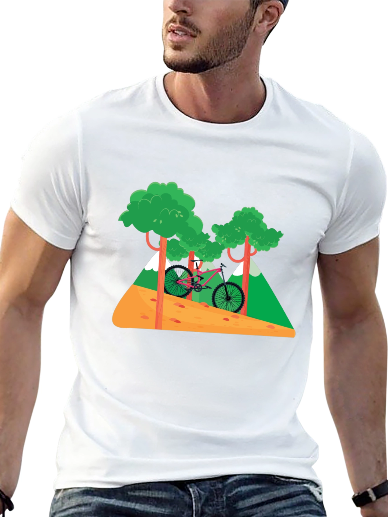 Mountain Bike Graphic T-Shirt - Nature Adventure Tee