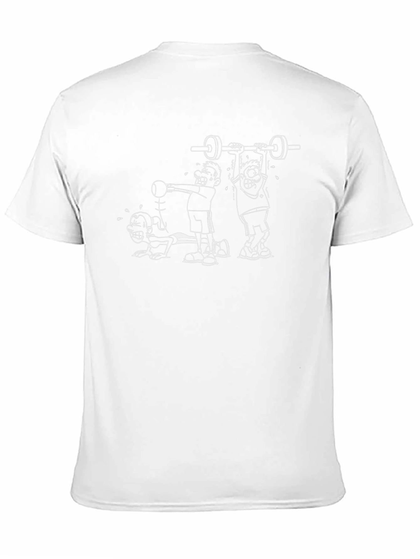 Funny Gym Workout Cartoon Black T-Shirt