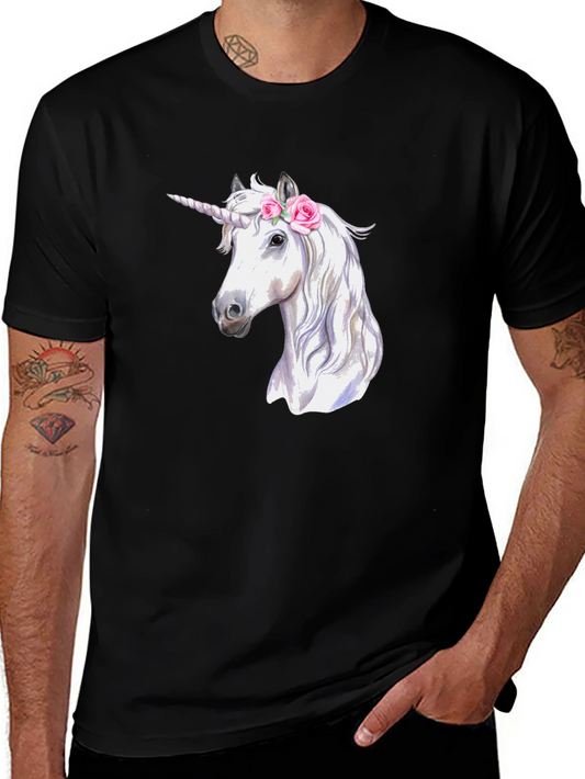 Unicorn Graphic Print Black T-Shirt