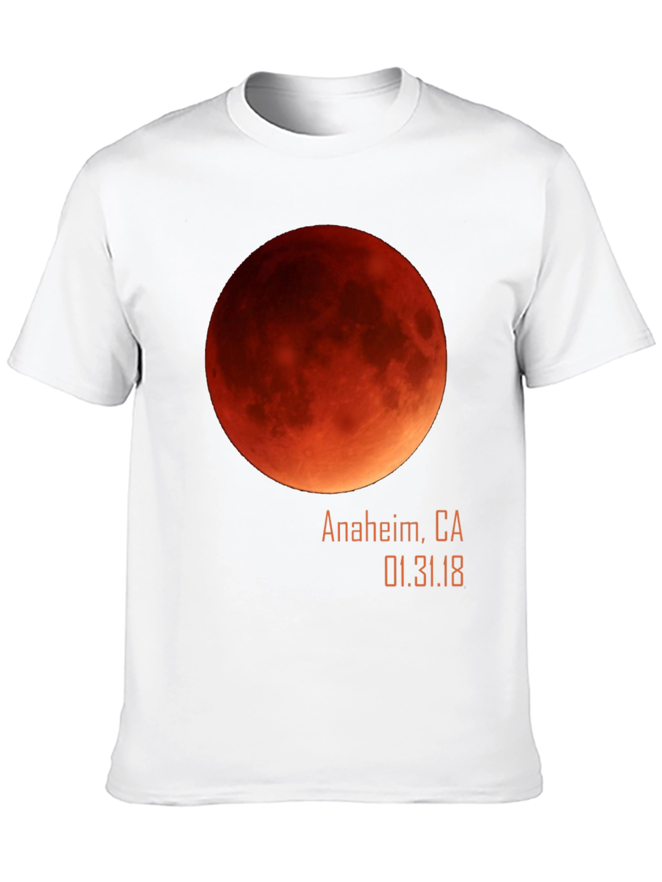 Blood Moon Eclipse Anaheim CA 1/31/18 Black T-Shirt