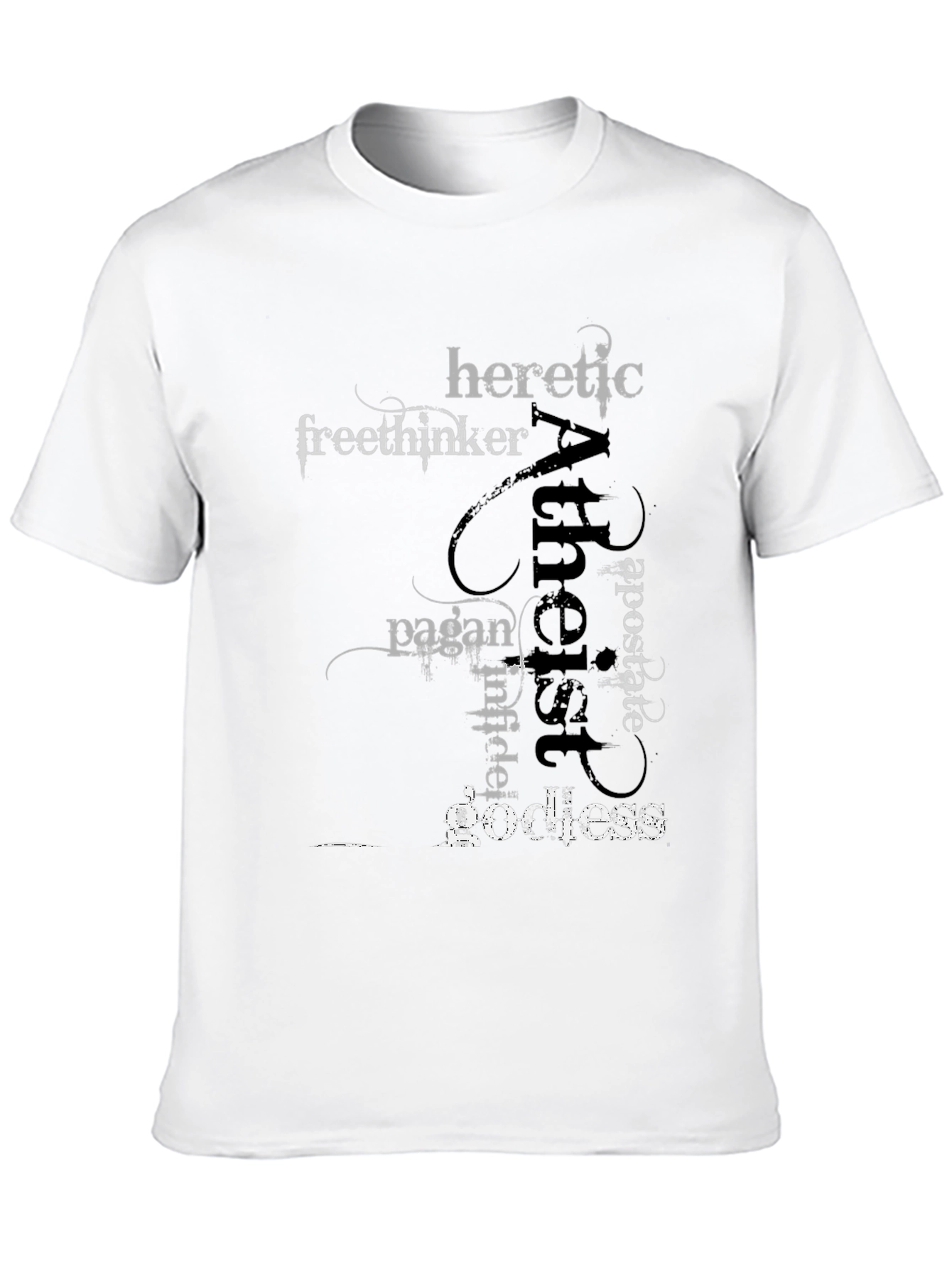 Atheist Word Art Black T-Shirt