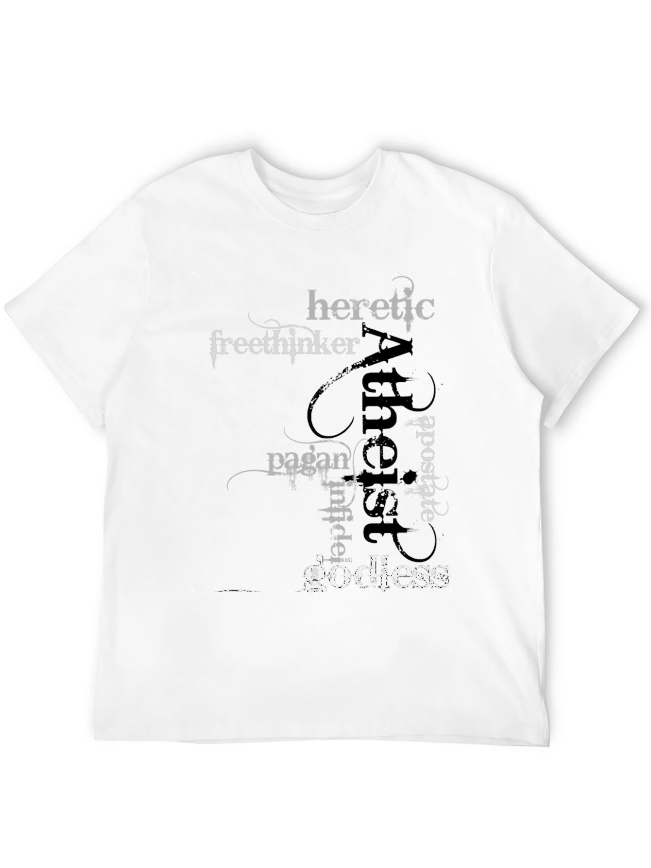 Atheist Word Art Black T-Shirt