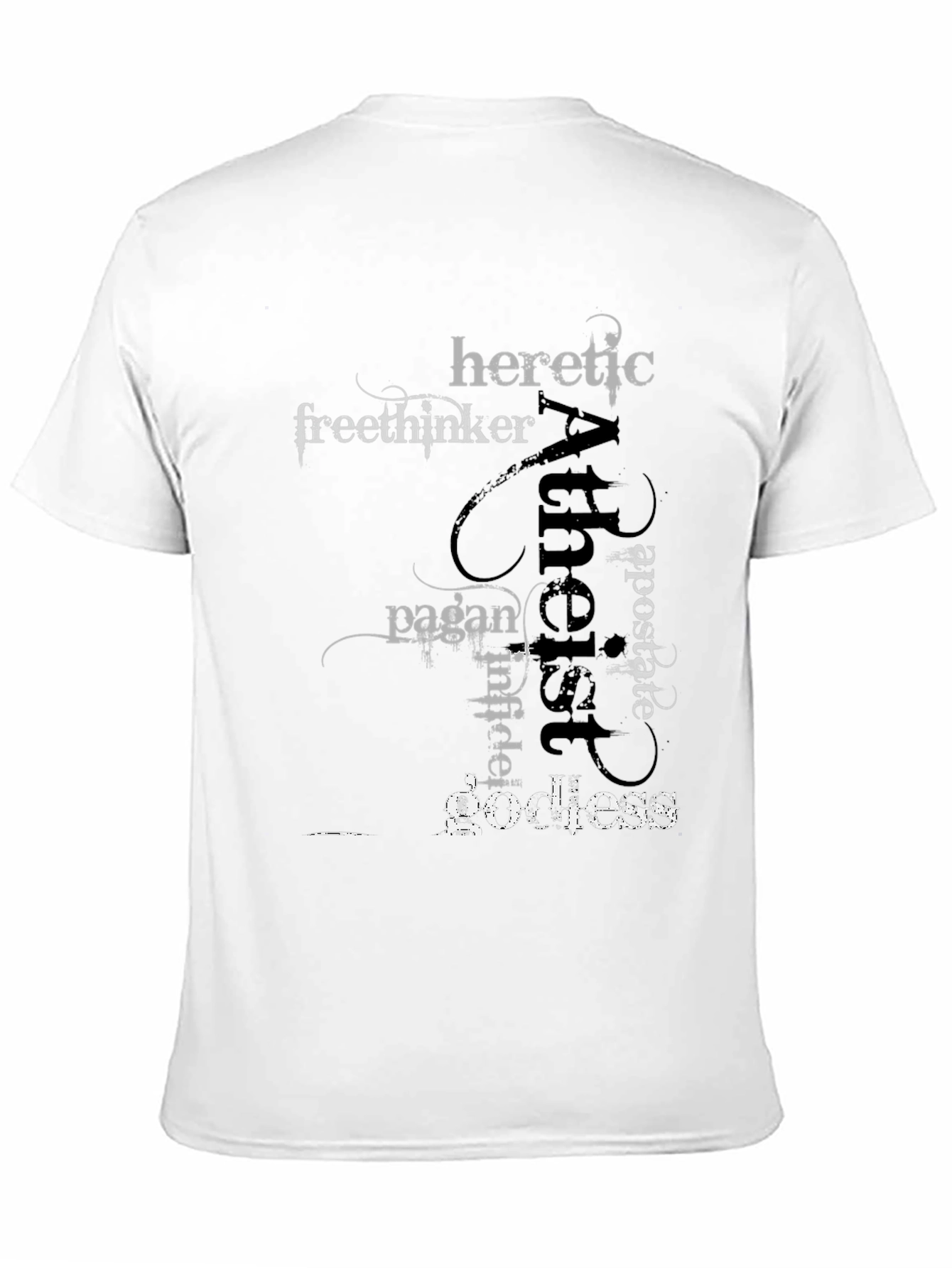 Atheist Word Art Black T-Shirt
