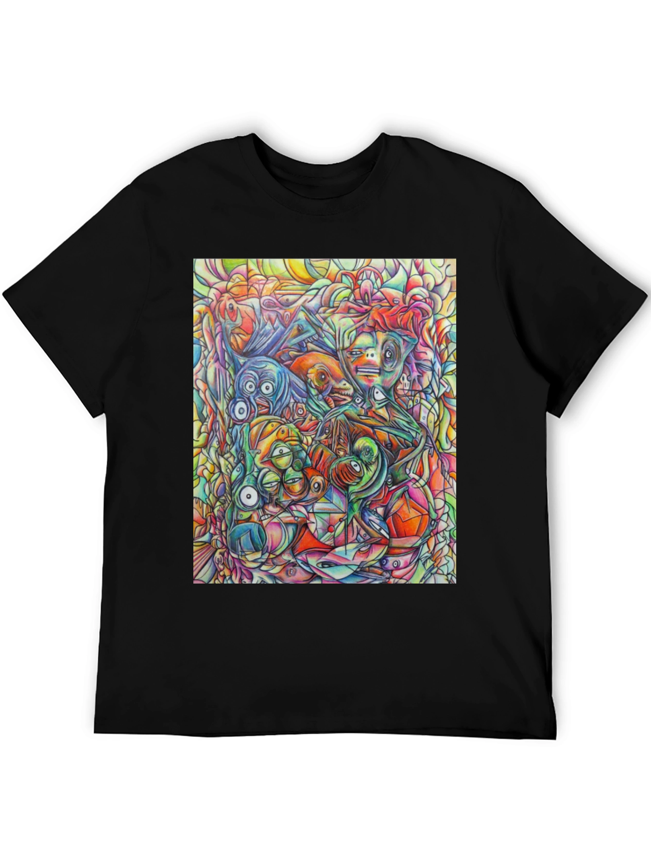 Abstract Art Mens Black Graphic Tee