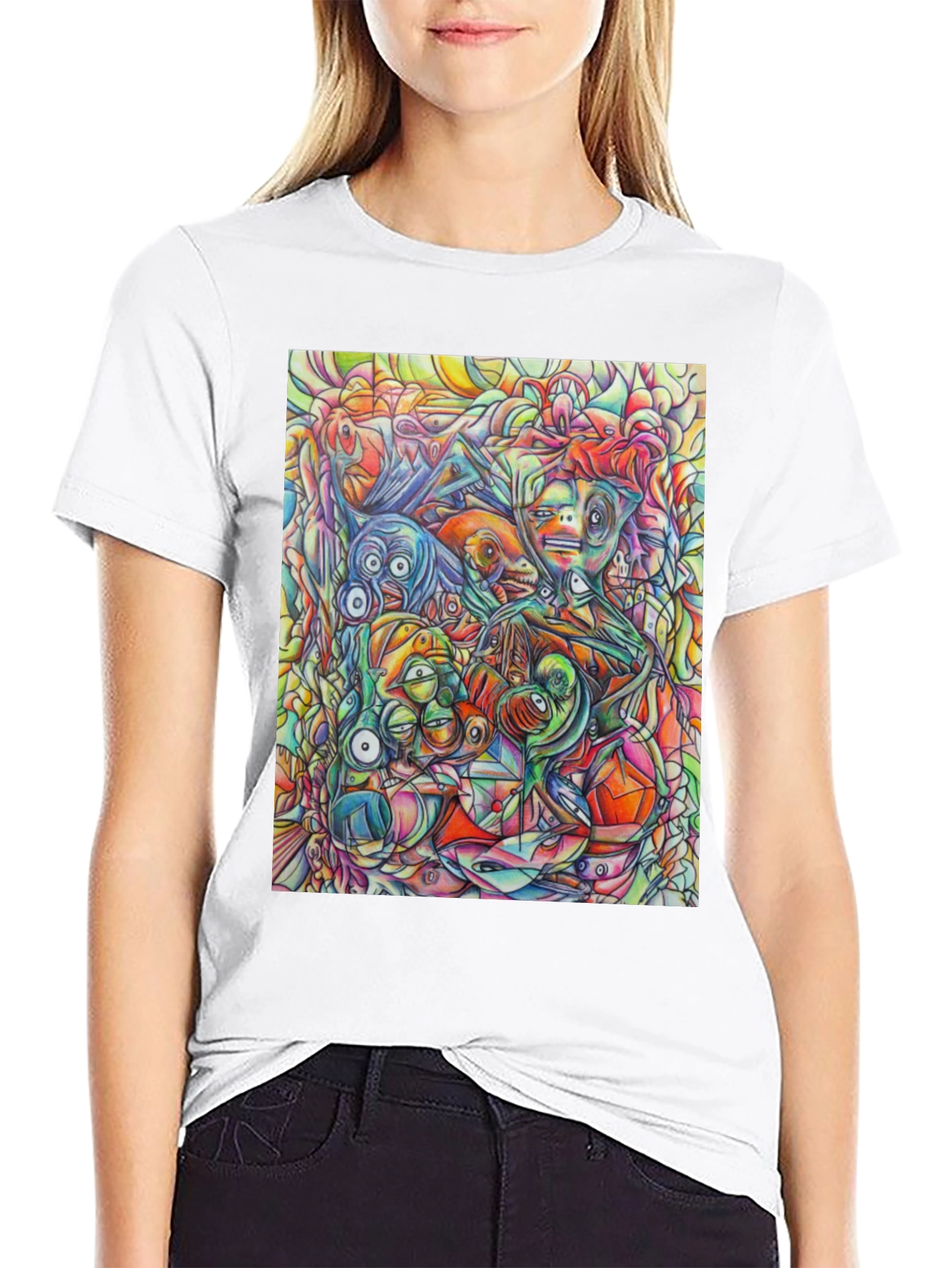Abstract Art Mens Black Graphic Tee