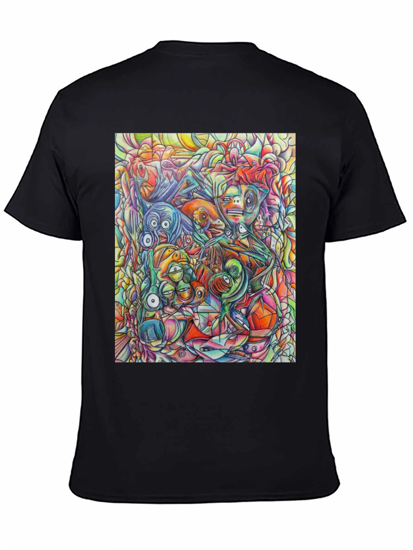 Abstract Art Mens Black Graphic Tee