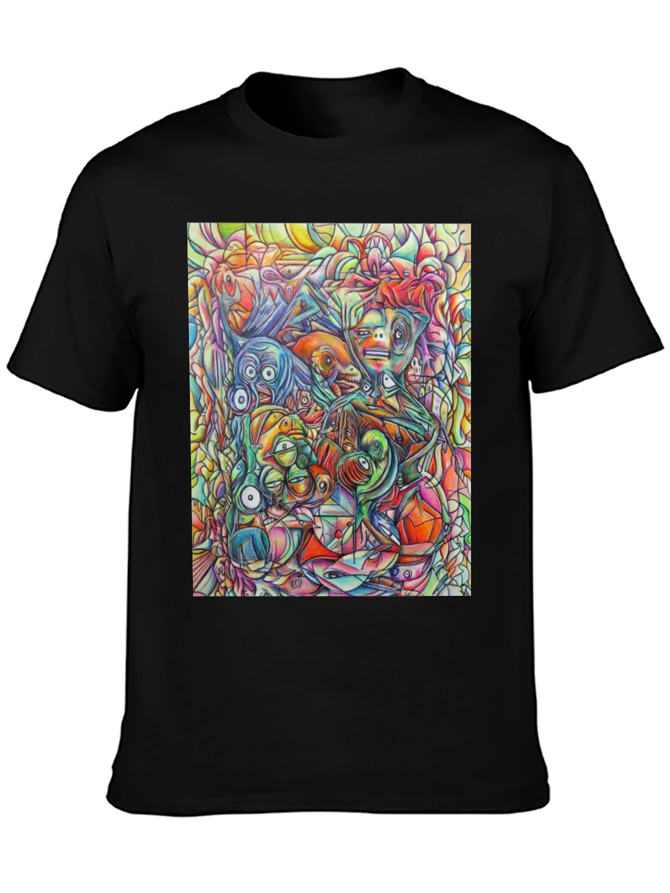 Abstract Art Mens Black Graphic Tee