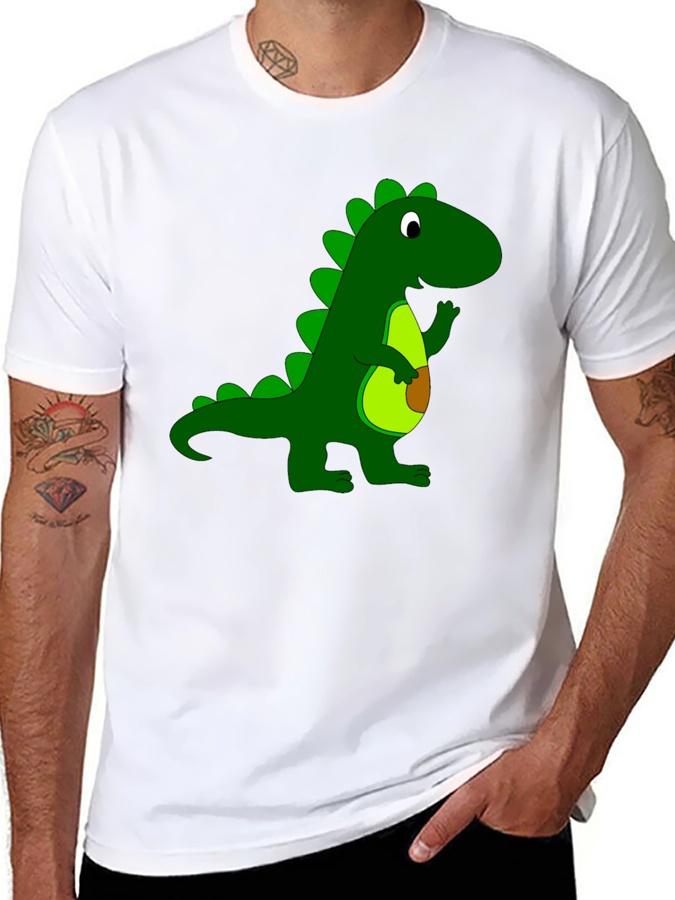 Dino Graphic Tee - Black Cotton T-Shirt