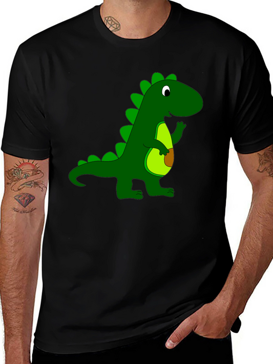 Dino Graphic Tee - Black Cotton T-Shirt