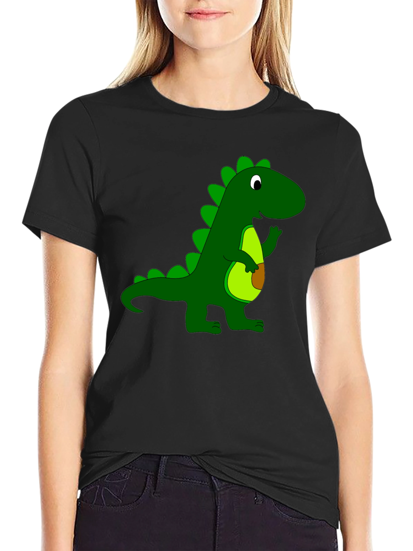 Dino Graphic Tee - Black Cotton T-Shirt