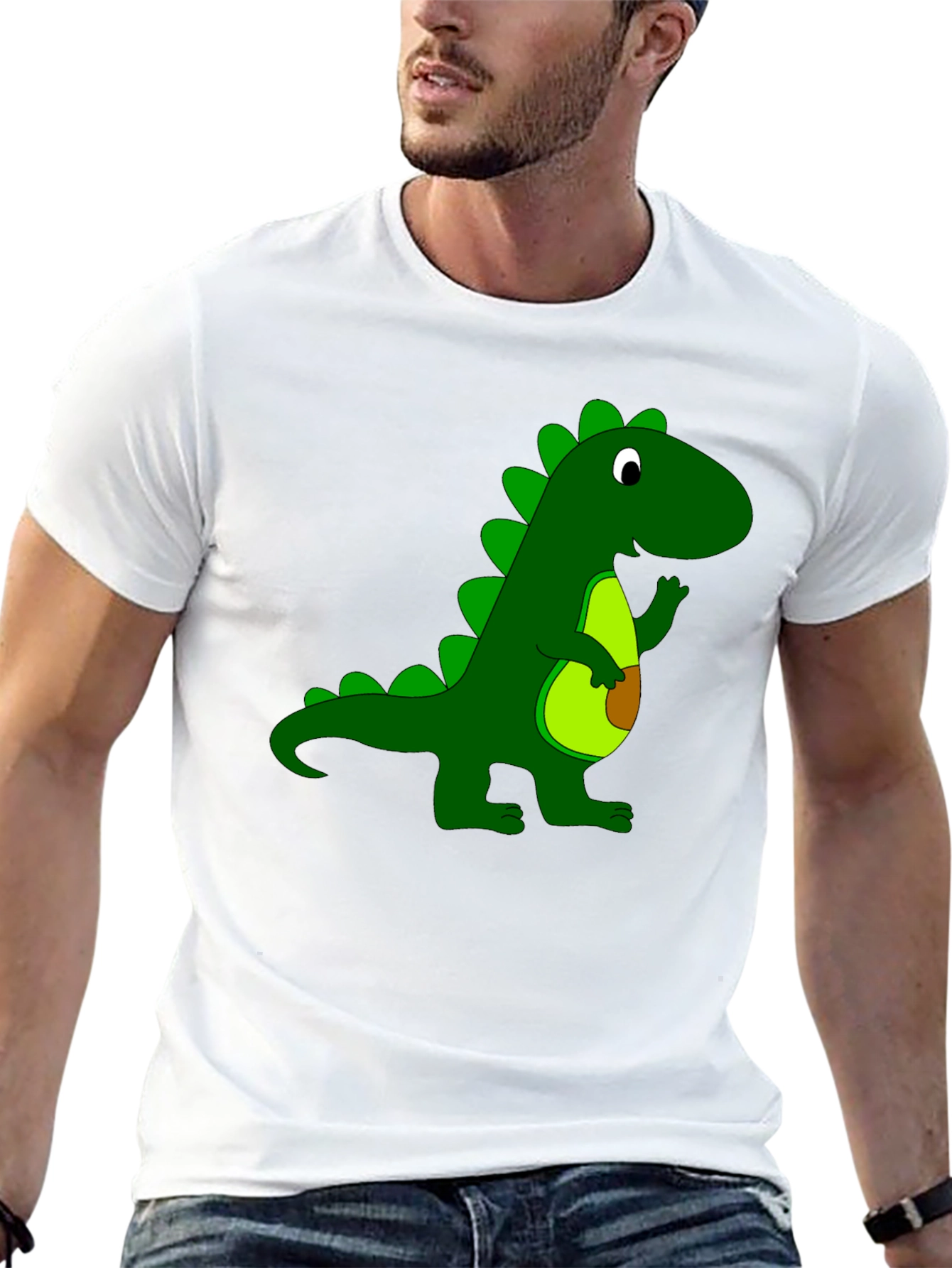 Dino Graphic Tee - Black Cotton T-Shirt