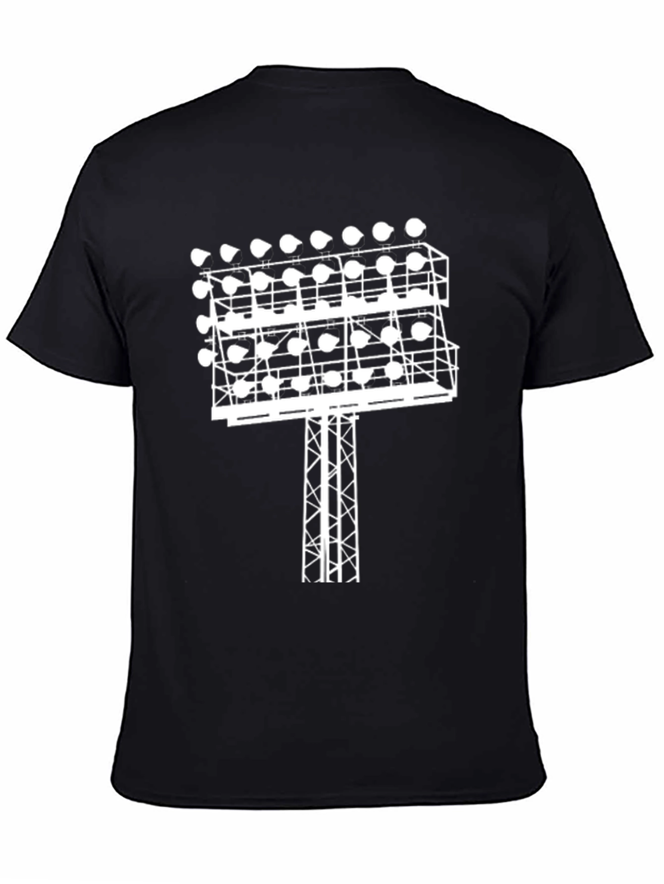 Stadium Light Graphic Tee - Black Cotton T-Shirt