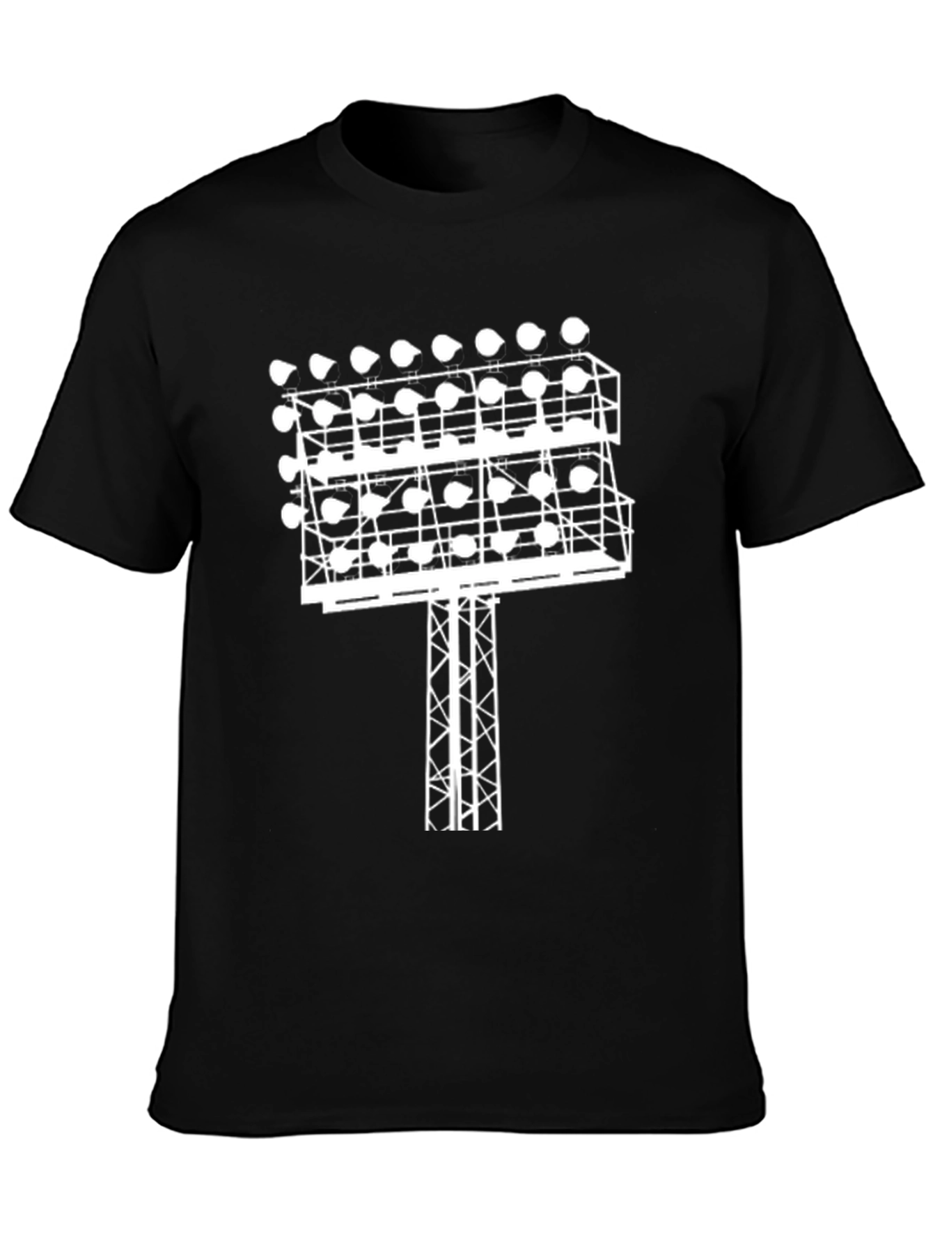 Stadium Light Graphic Tee - Black Cotton T-Shirt