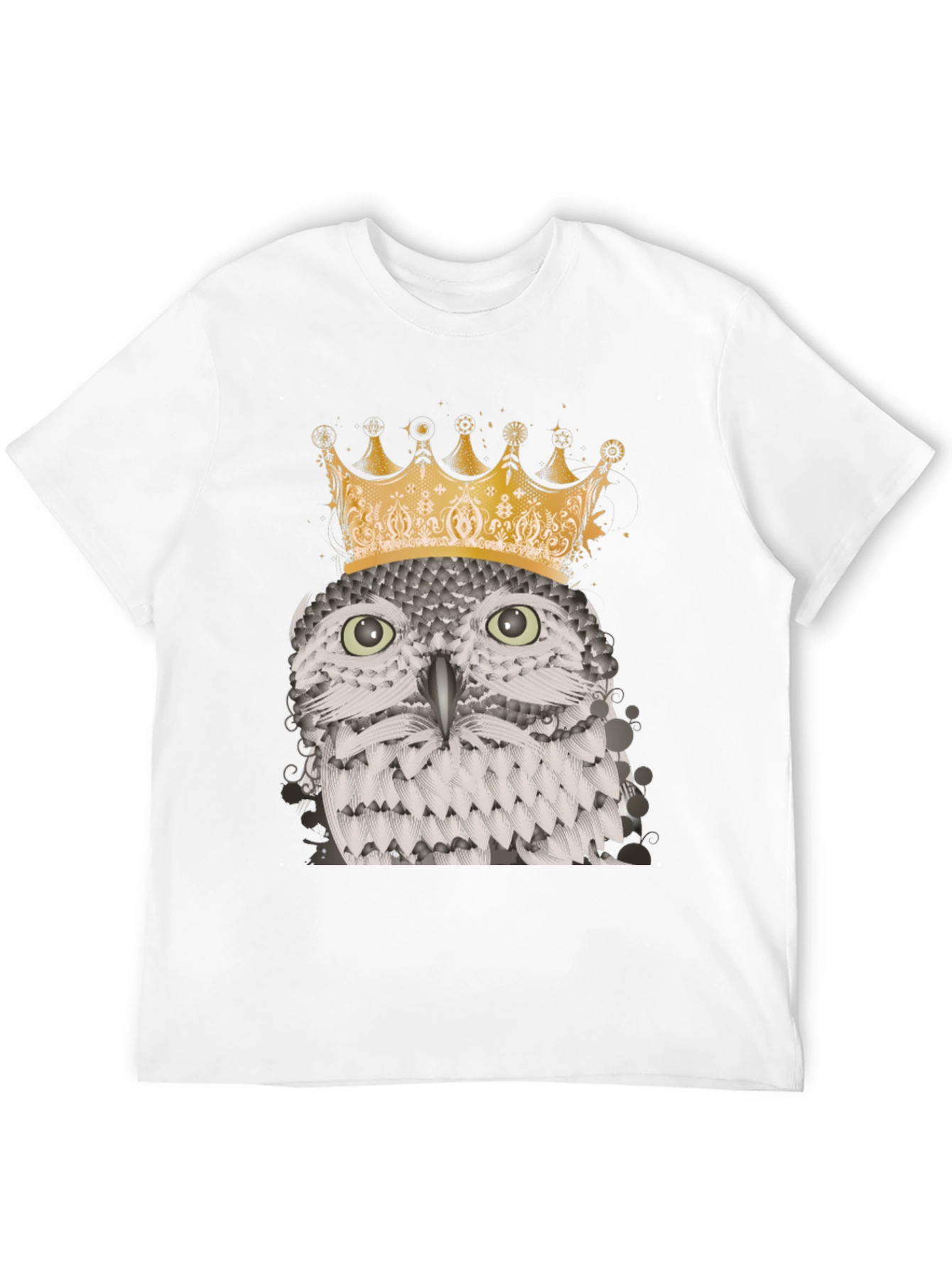Owl King Graphic Tee - Black Cotton Blend T-Shirt